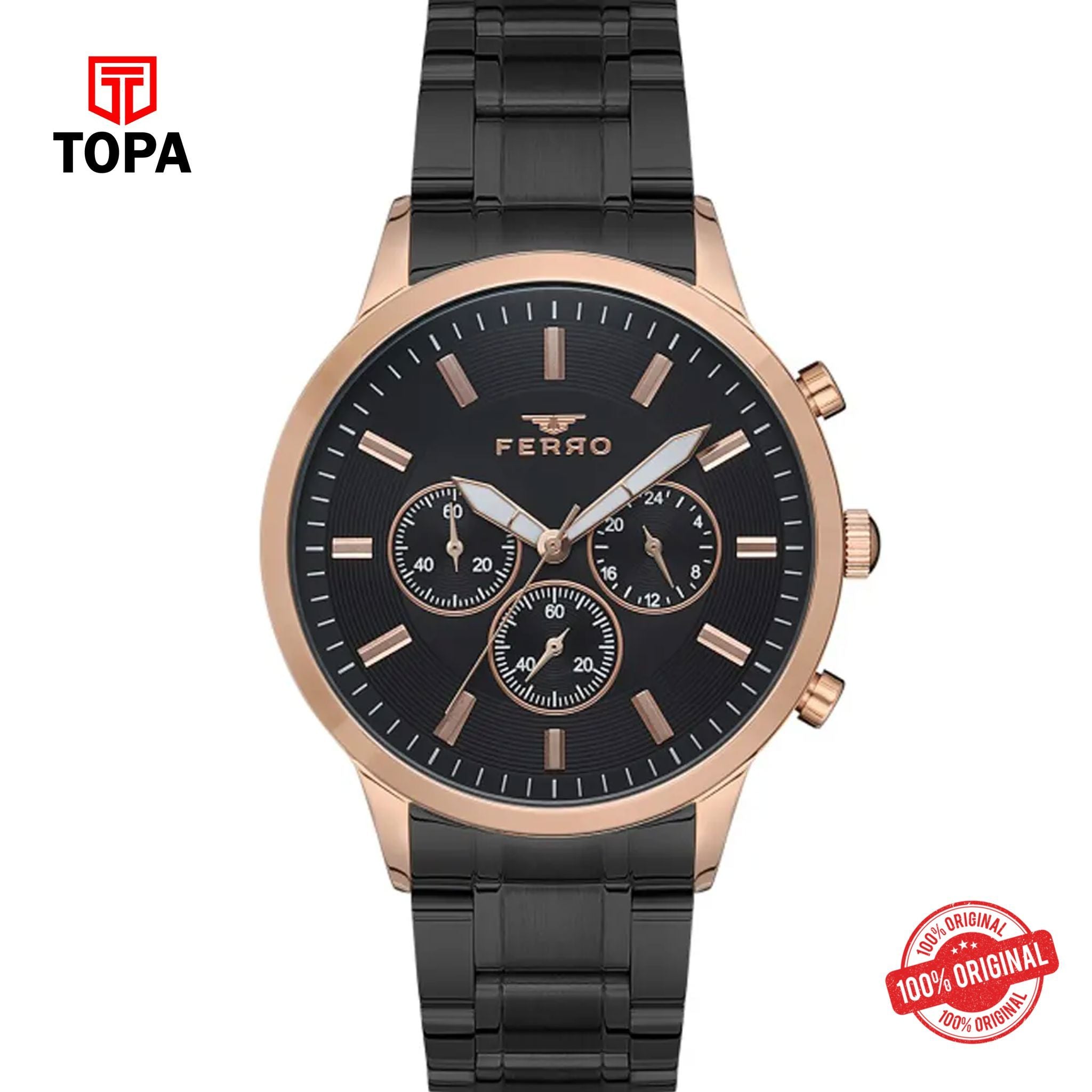 Topa Ferro-FM11145A-R-Metal-Band-Men-Watch - Product Image 1