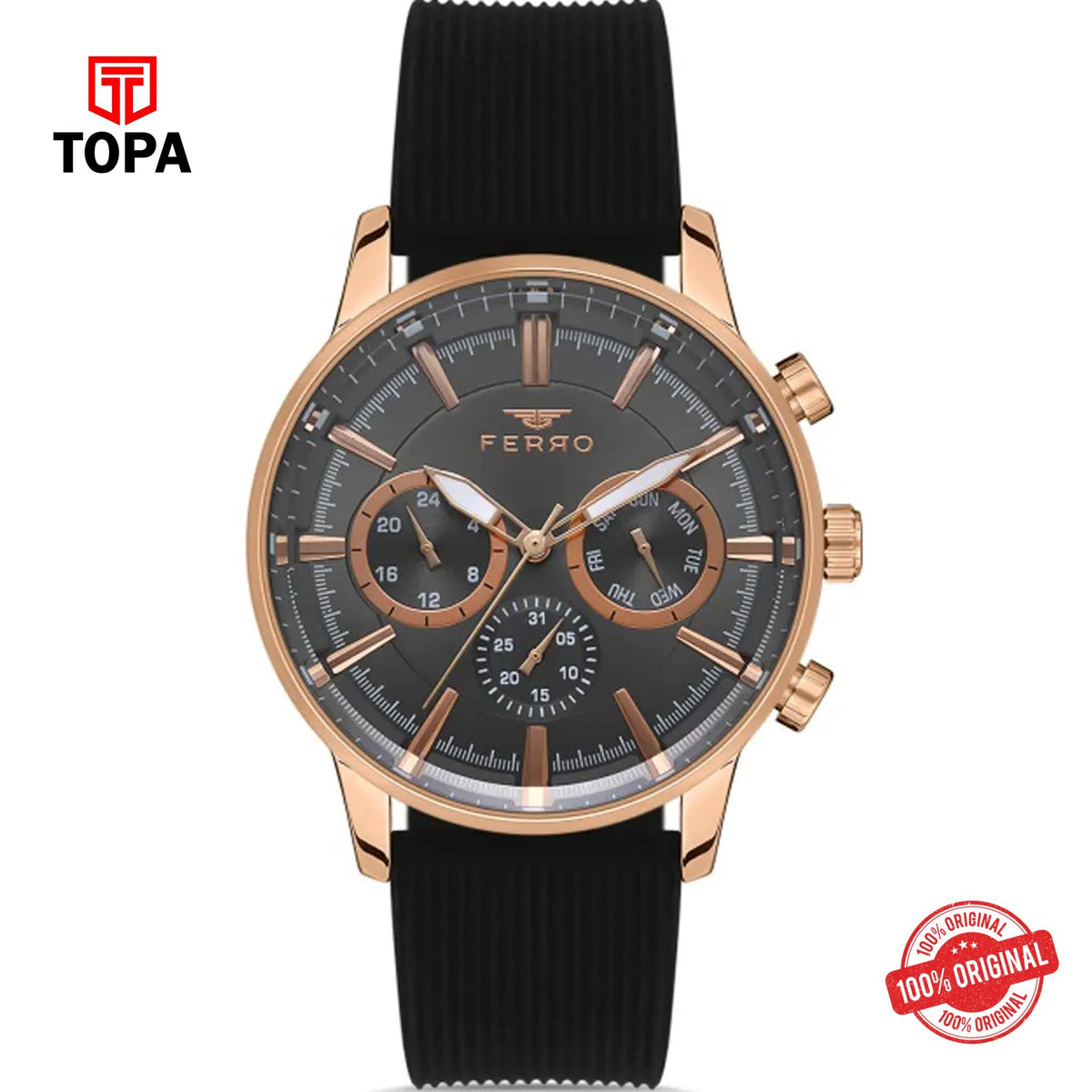 Topa Ferro-FM11150D-R4-Rubber-Band-Men-Watch - Product Image 1