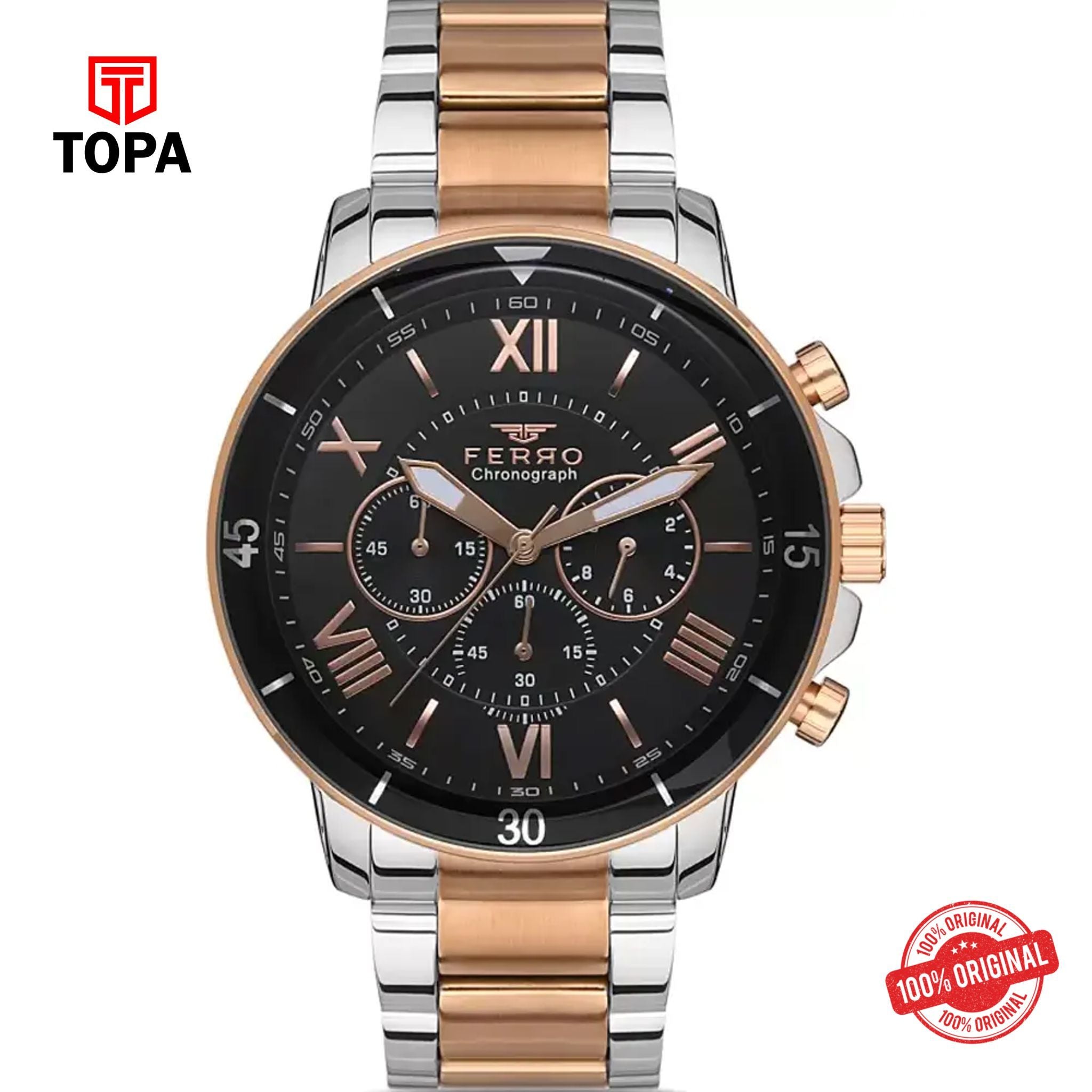 Topa Ferro-FM11243A-E2-Metal-Band-Men-Watch - Product Image 1