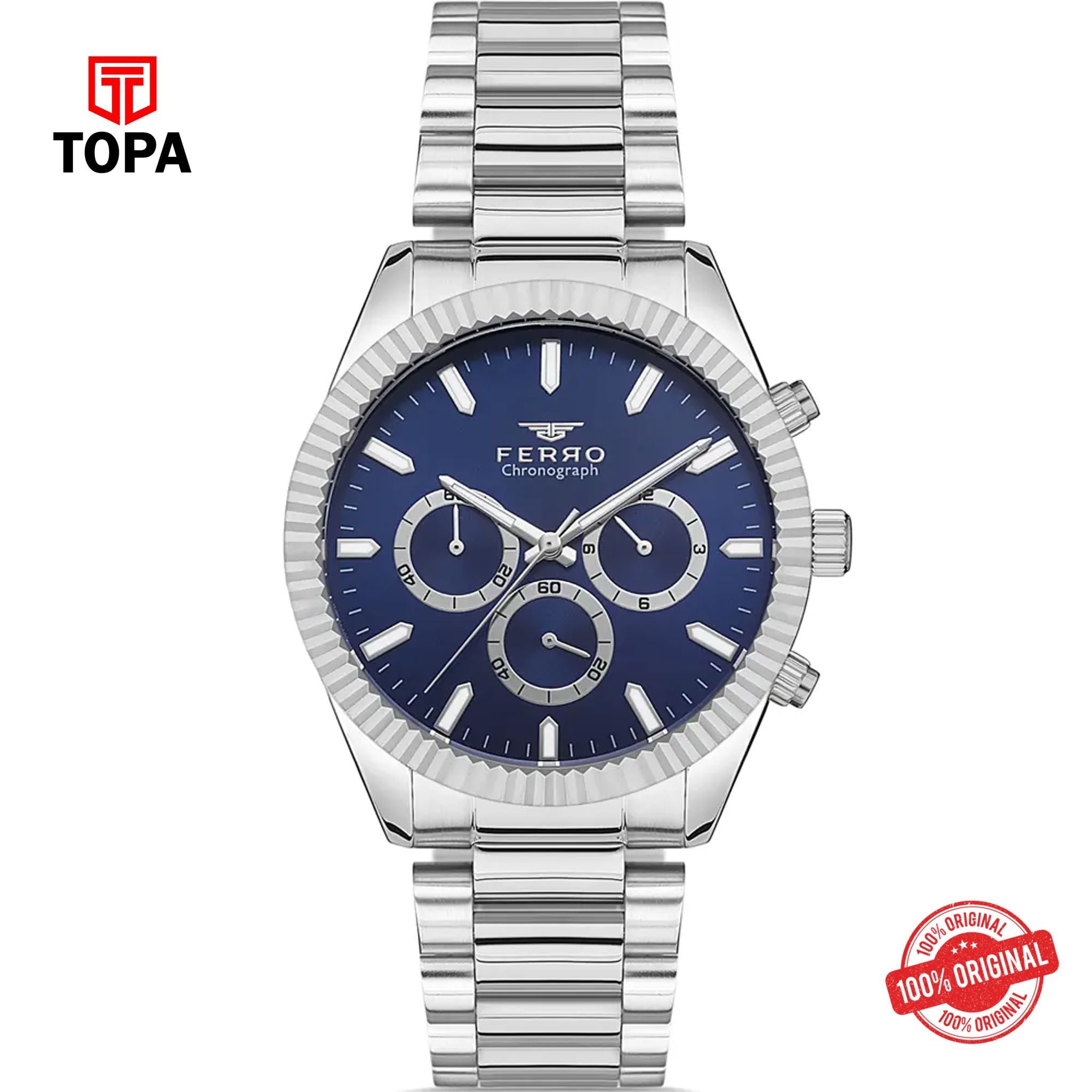Topa Ferro-FM11289A-A3-Metal-Band-Men-Watch - Product Image 1