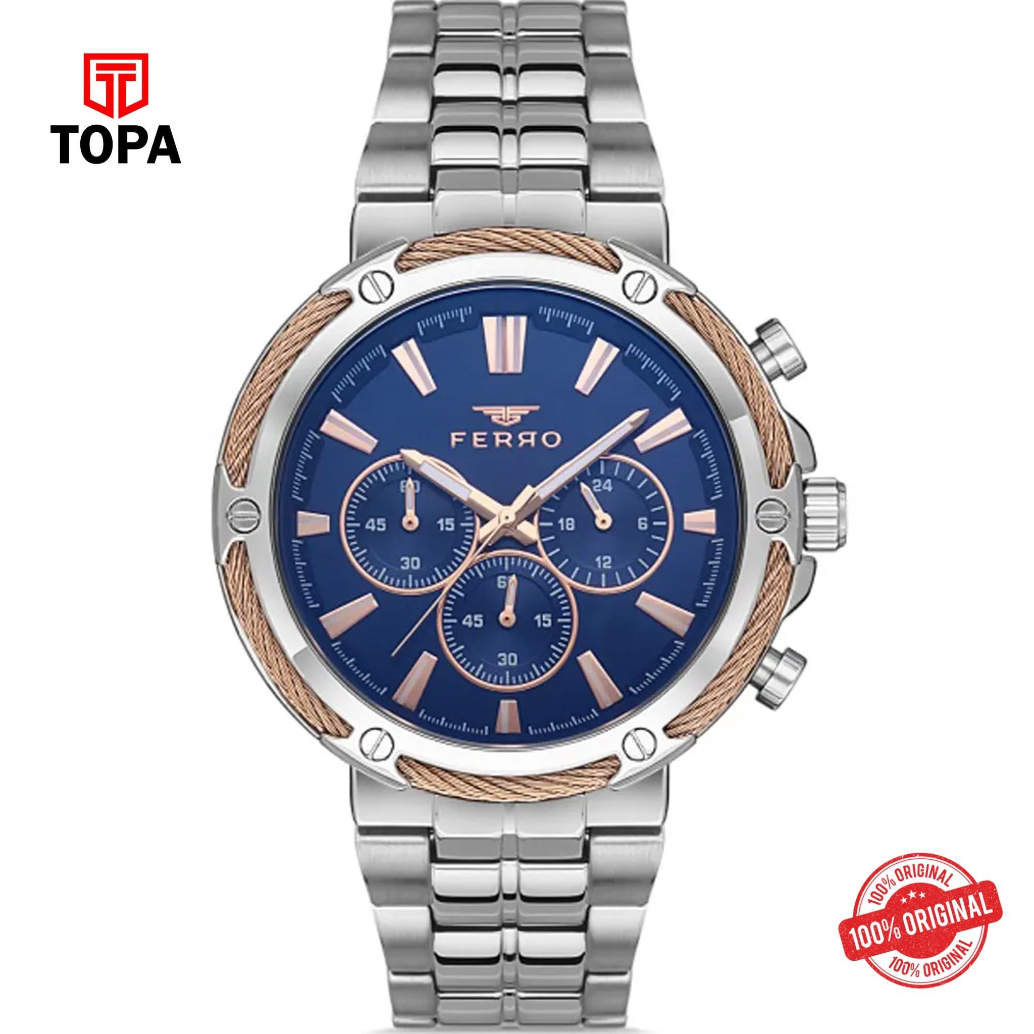 Topa Ferro-FM11296A-A3-Metal-Band-Men-Watch - Product Image 1