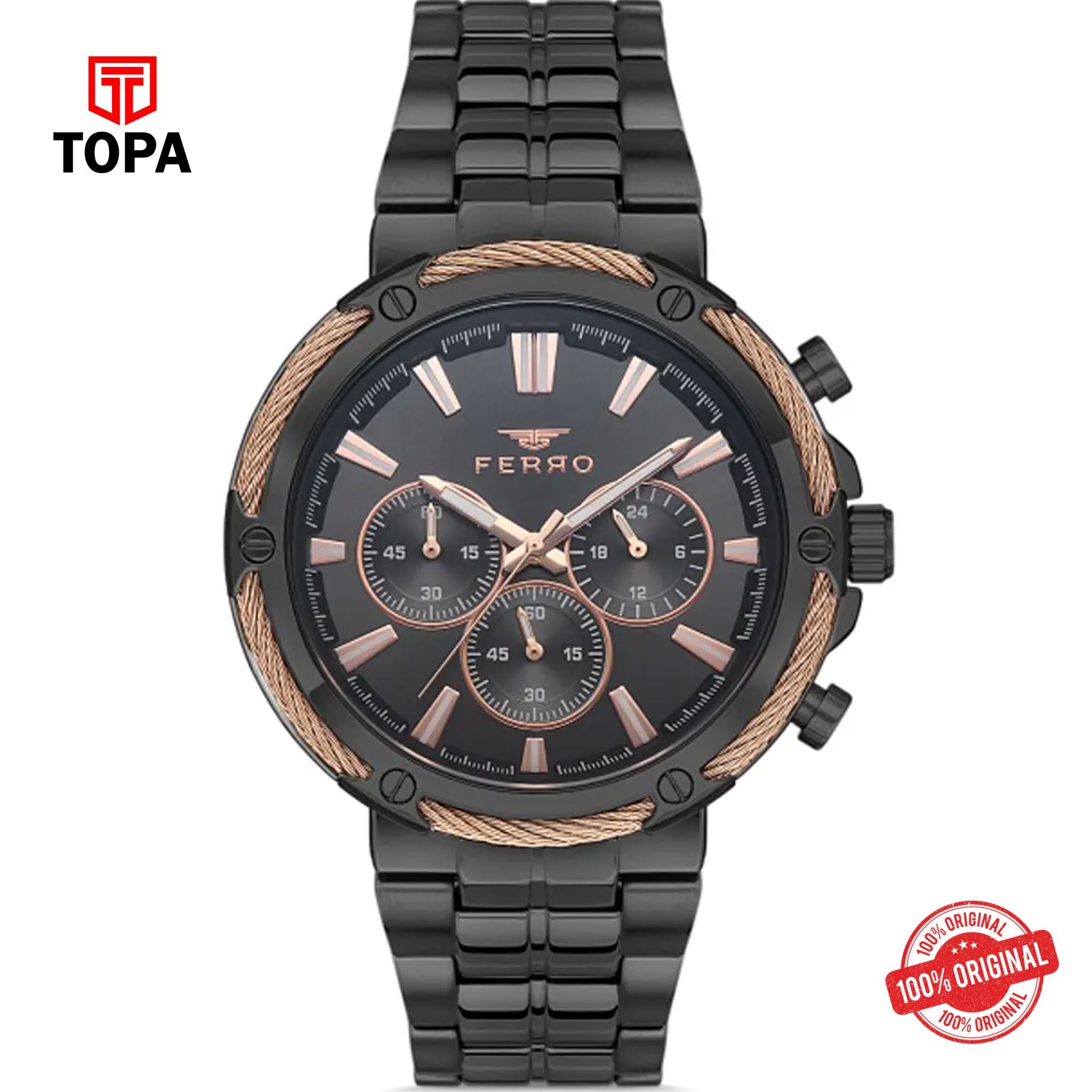 Topa Ferro-FM11296A-V-Metal-Band-Men-Watch - Product Image 1