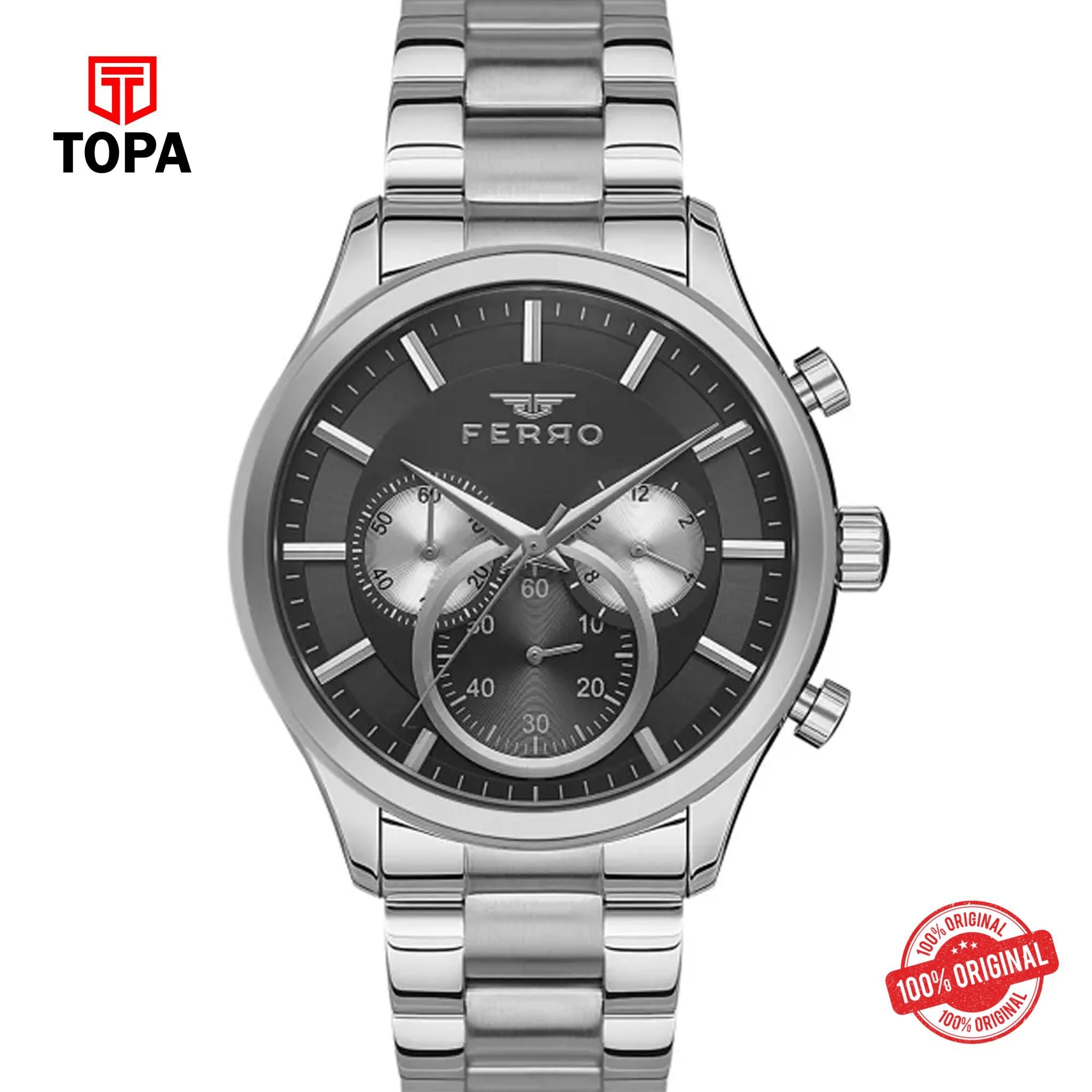 Topa Ferro-FM11309A-A2-Metal-Band-Men-Watch - Product Image 1