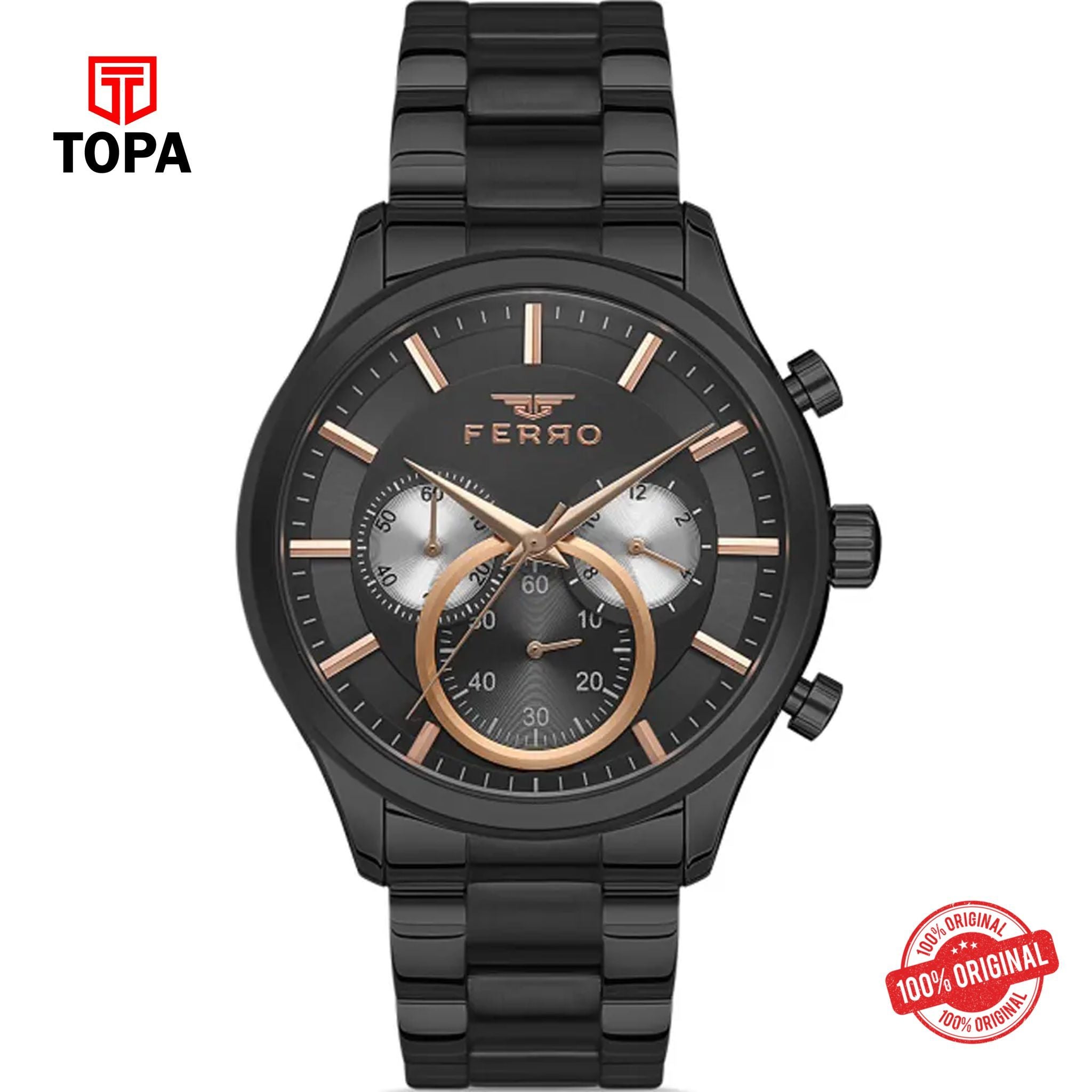 Topa Ferro-FM11309A-V-Metal-Band-Men-Watch - Product Image 1