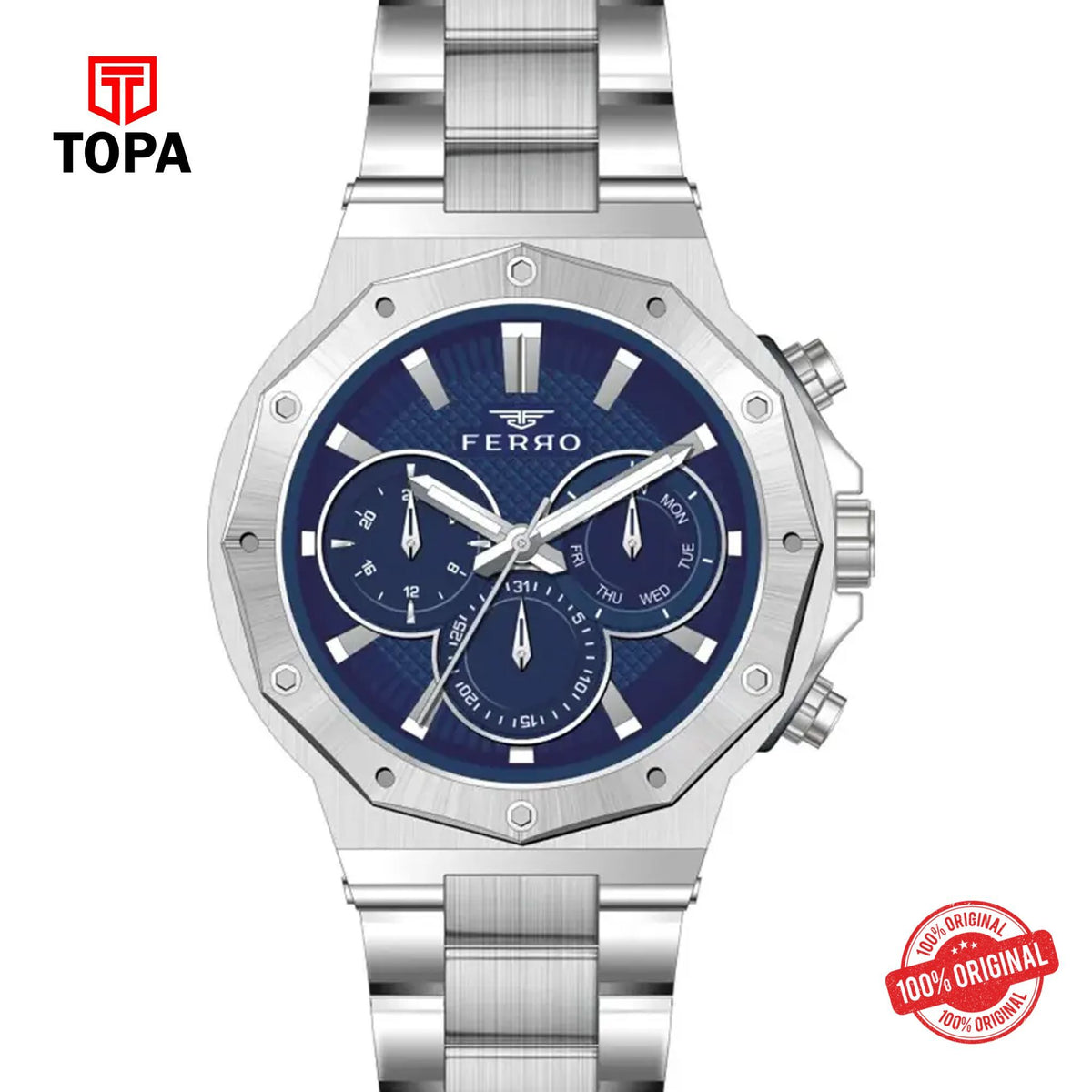 Topa Ferro-FM11365A-A3-Metal-Band-Men-Watch - Product Image 1