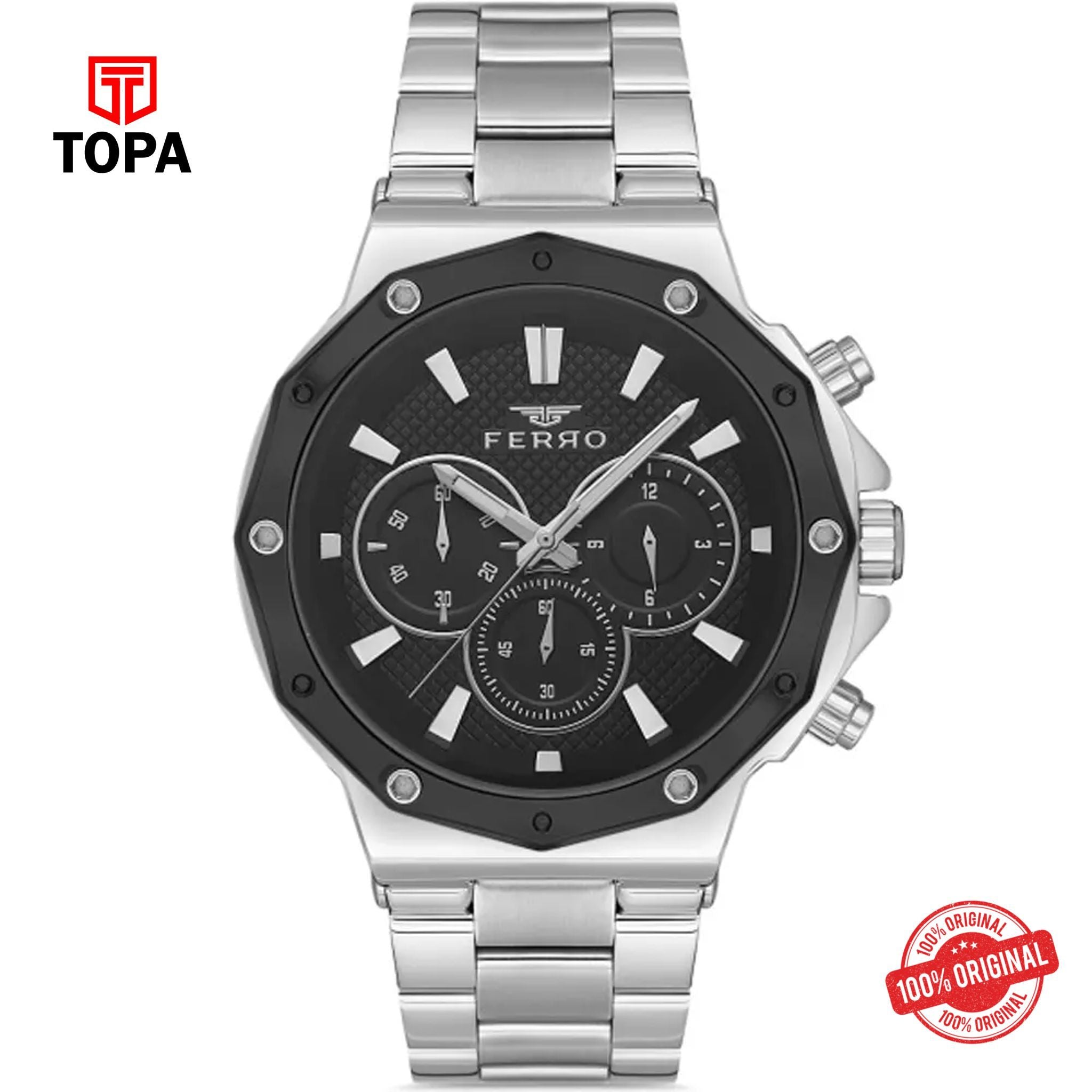 Topa Ferro-FM11365A-J2-Metal-Band-Men-Watch - Product Image 1