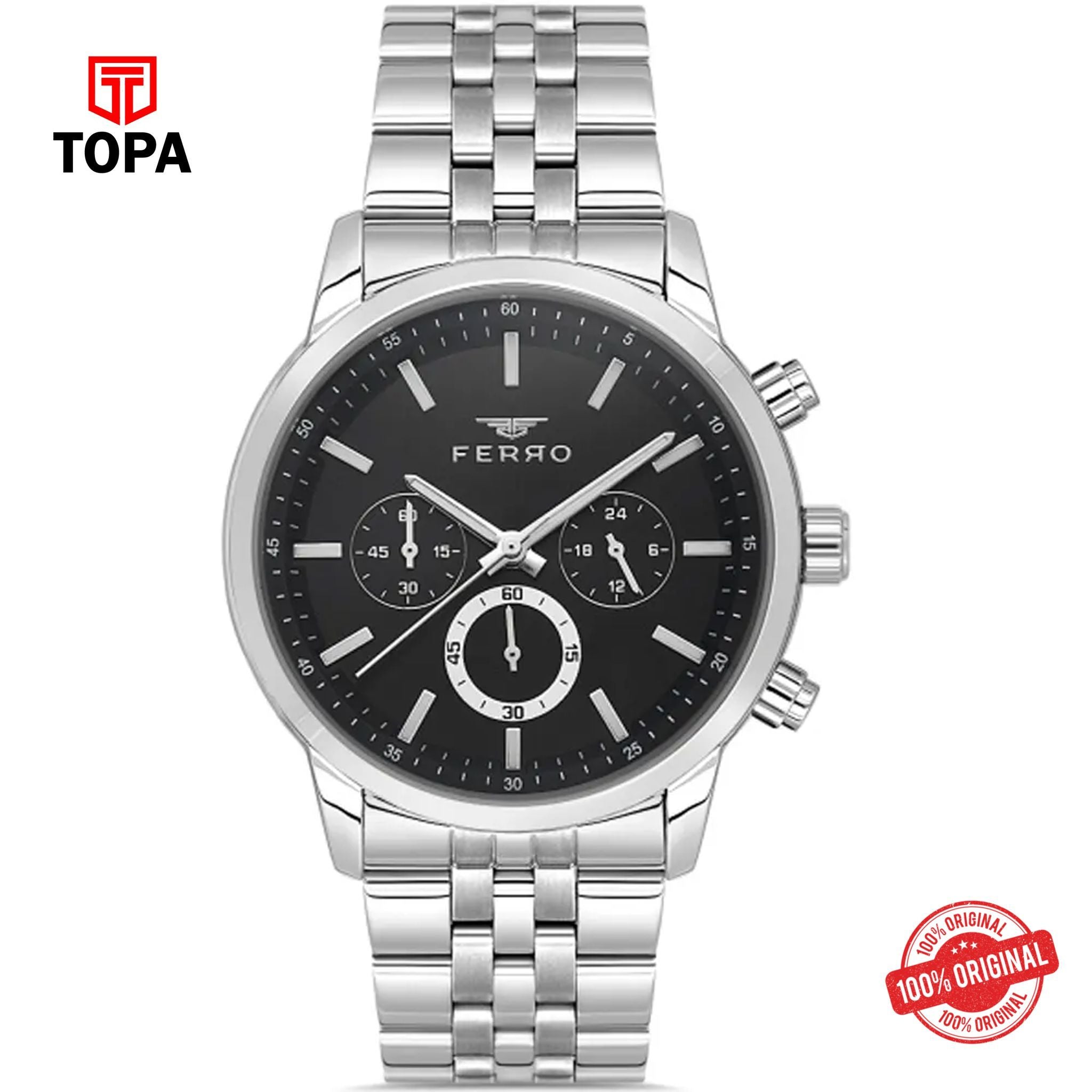 Topa Ferro-FM11369A-A2-Metal-Band-Men-Watch - Product Image 1