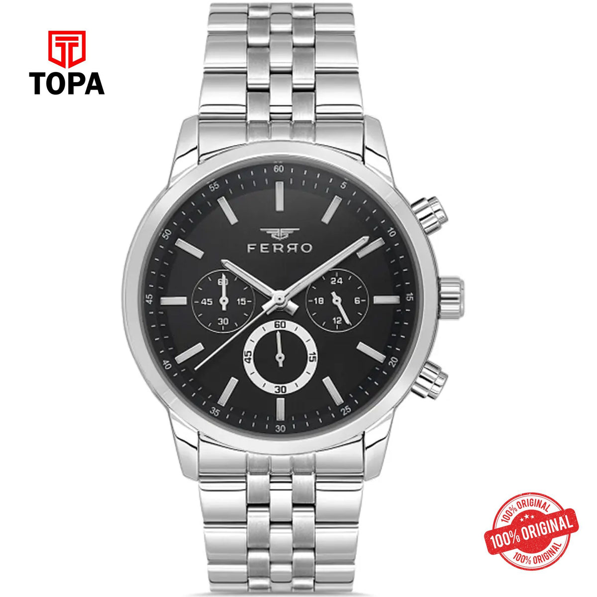 Topa Ferro-FM11369A-A2-Metal-Band-Men-Watch - Product Image 1