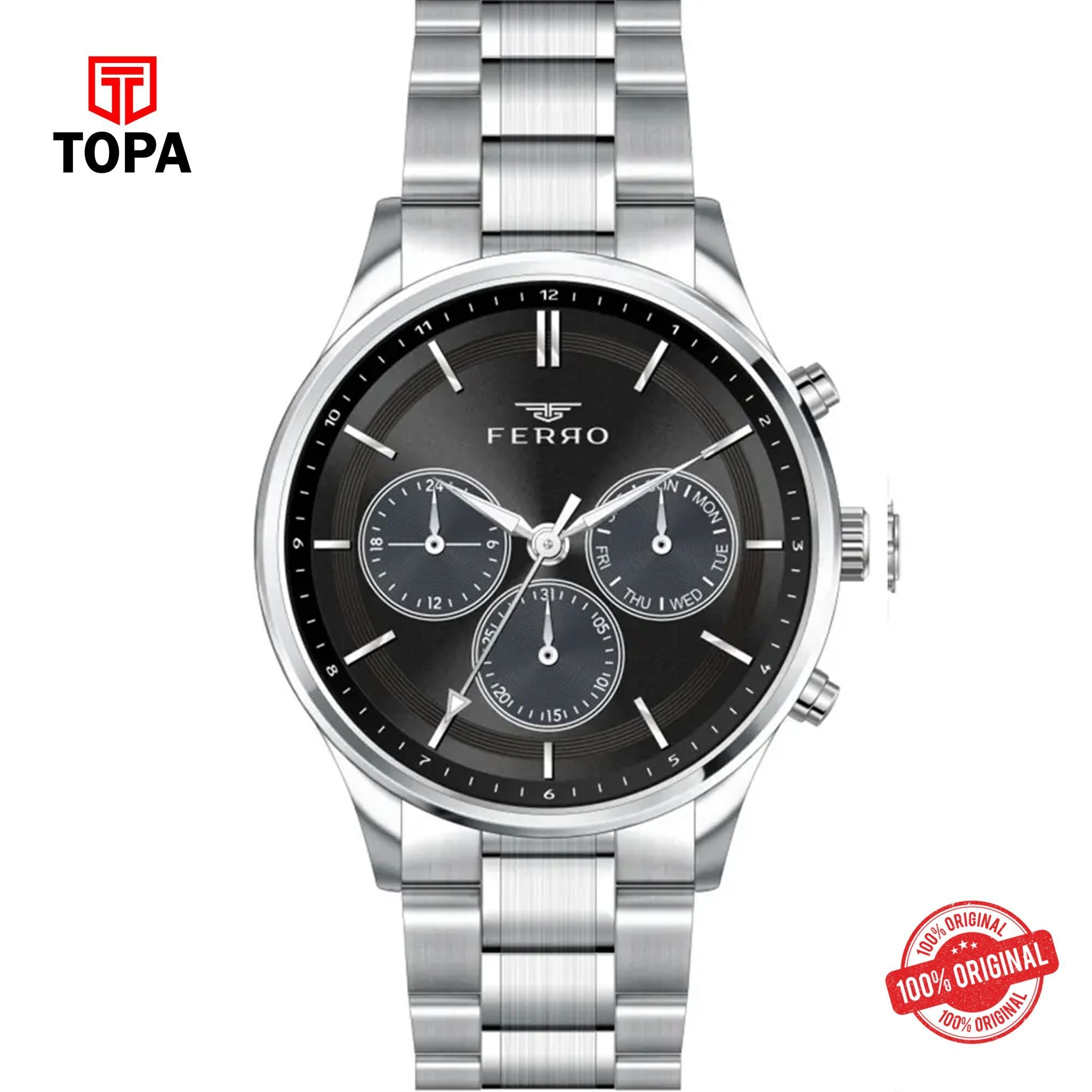 Topa Ferro-FM11371A-A2-Metal-Band-Men-Watch - Product Image 1