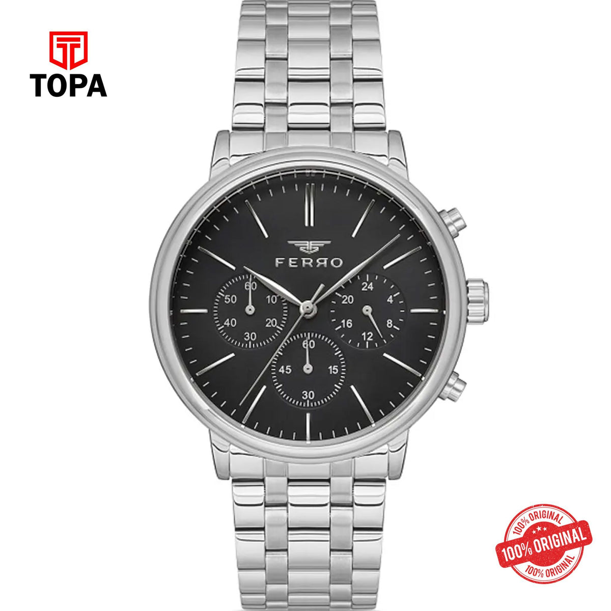 Topa Ferro-FM11372A-A2-Metal-Band-Men-Watch - Product Image 1