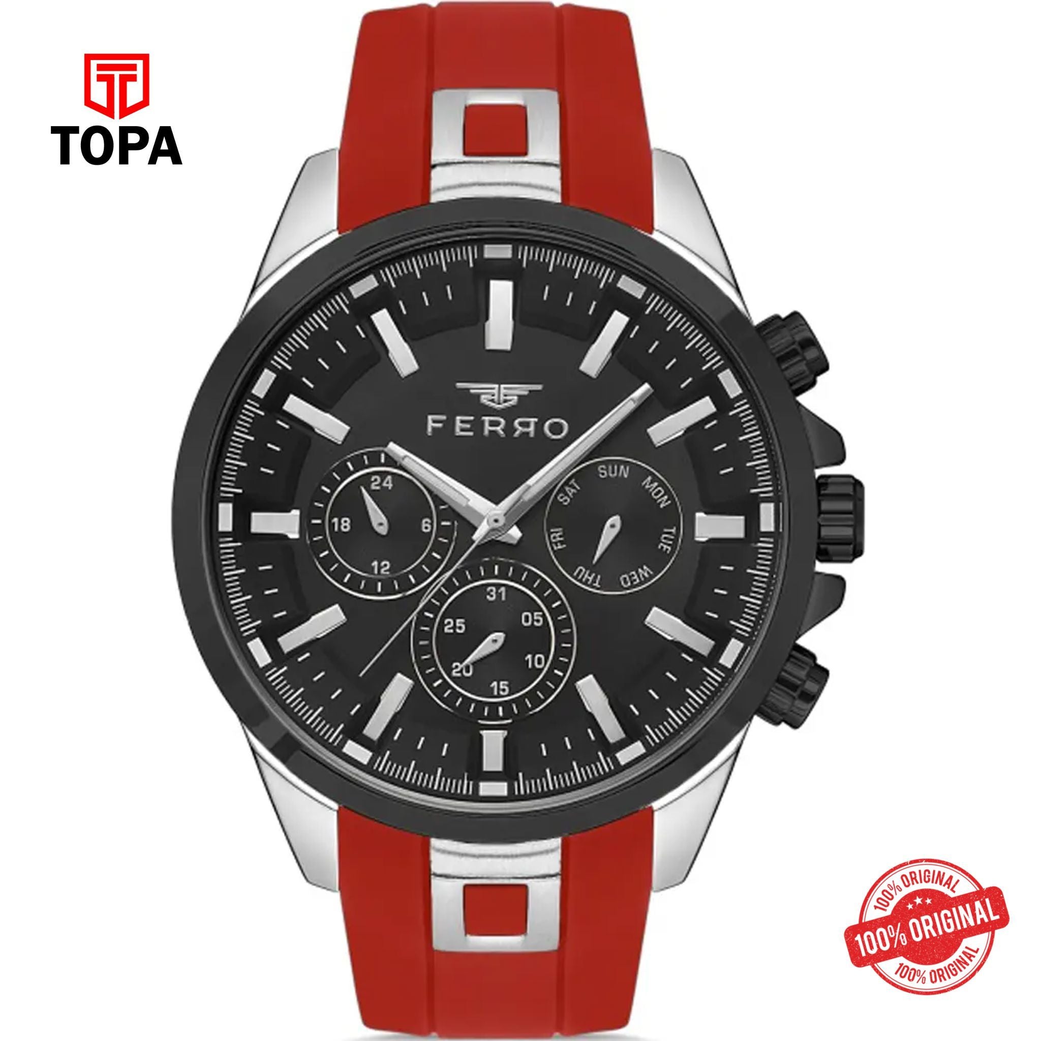 Topa Ferro-FM11379D-J2-Rubber-Band-Men-Watch - Product Image 1