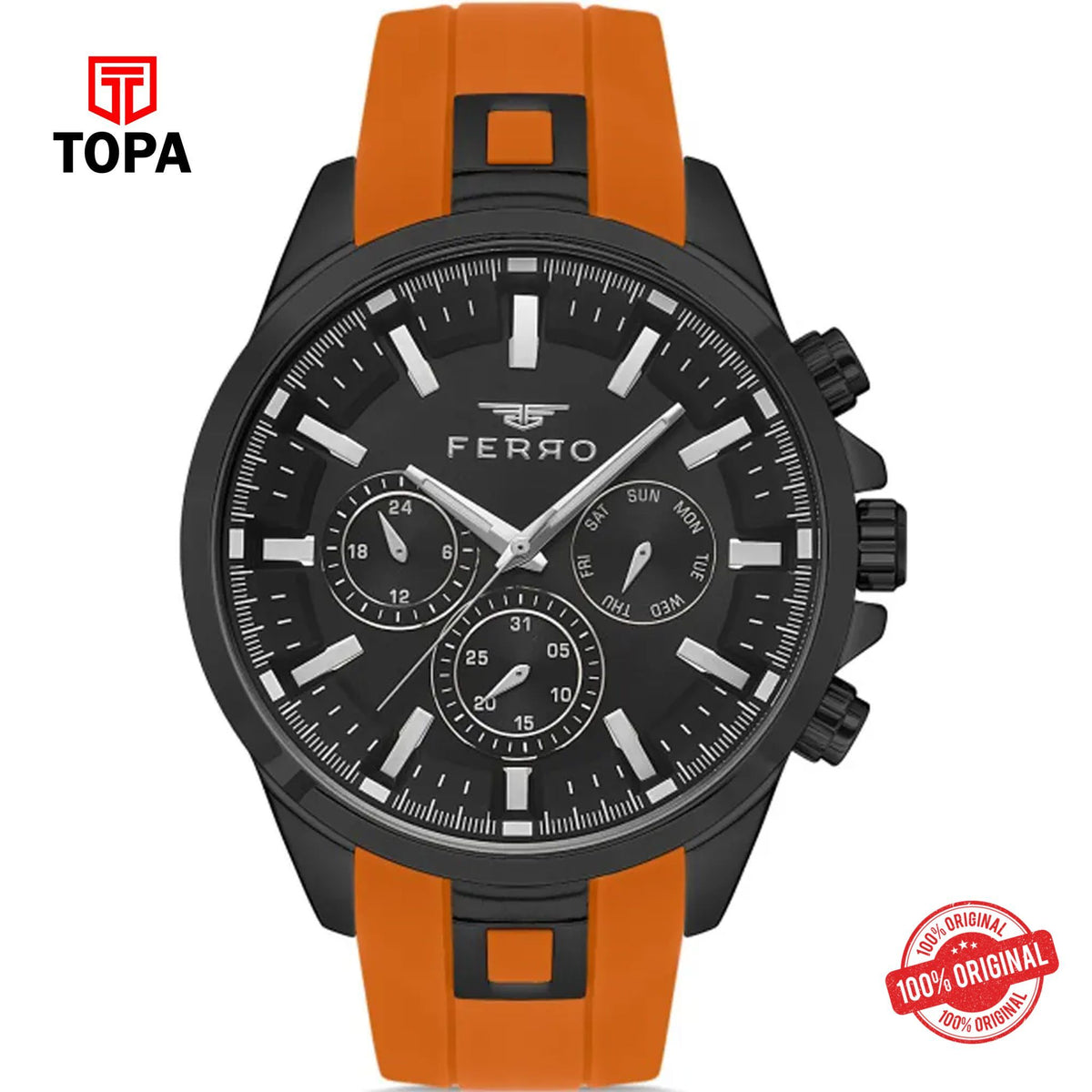 Topa Ferro-FM11379D-ZL-Rubber-Band-Men-Watch - Product Image 1