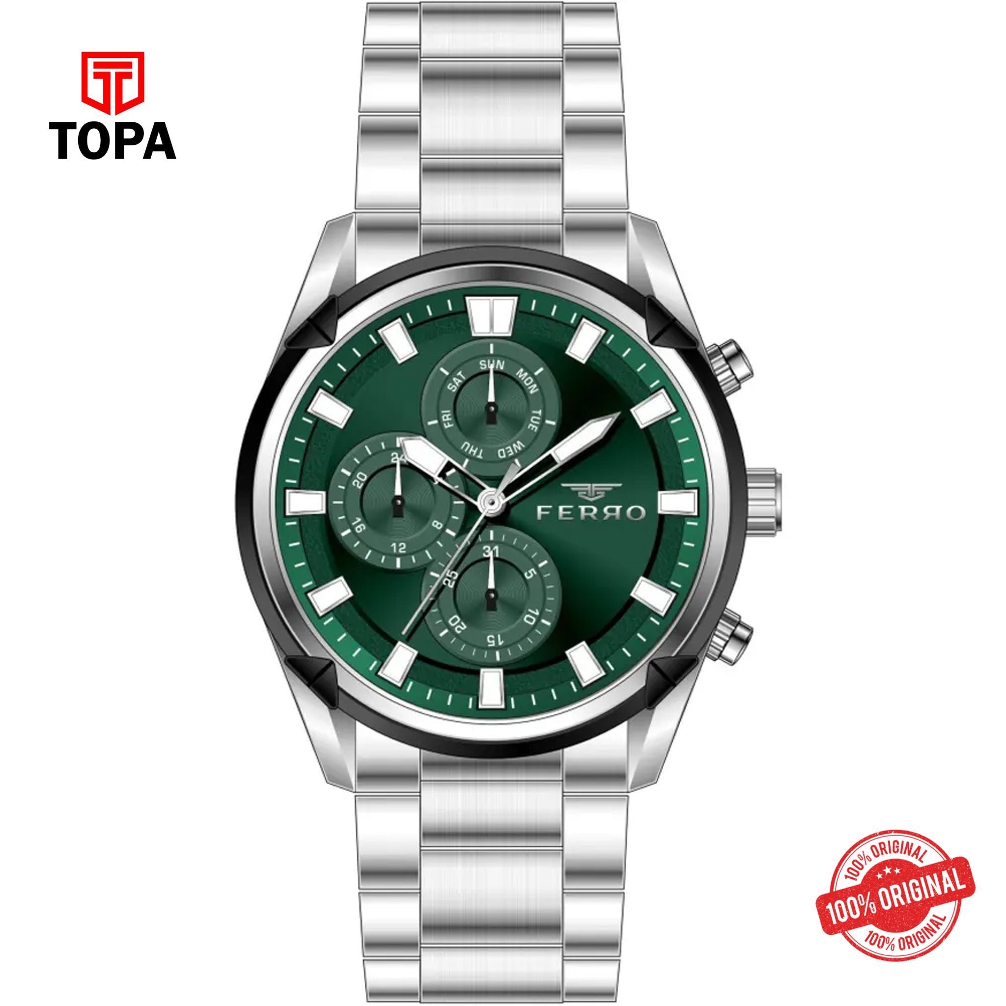 Topa Ferro-FM11388A-J6-Metal-Band-Men-Watch - Product Image 1
