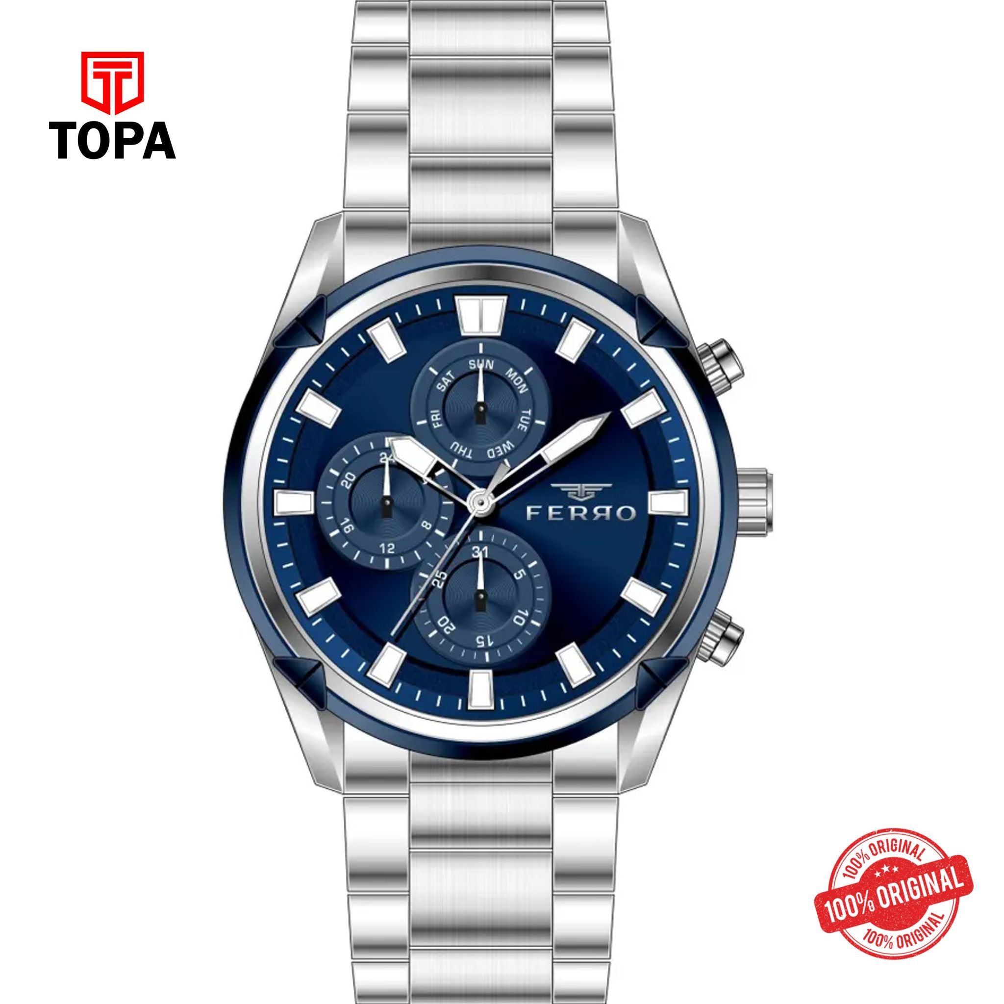 Topa Ferro-FM11388A-L3-Metal-Band-Men-Watch - Product Image 1