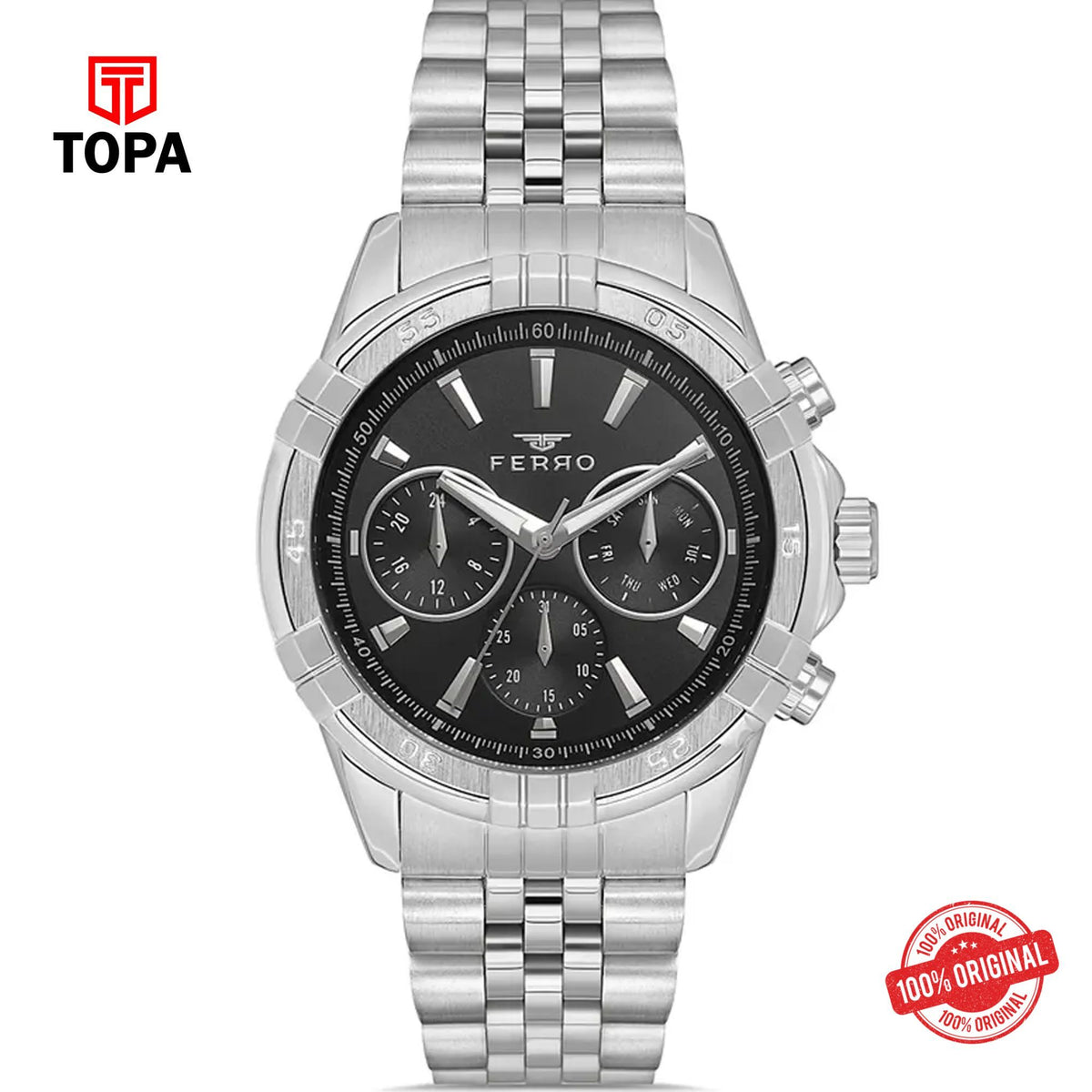 Topa Ferro-FM11389A-A2-Metal-Band-Men-Watch - Product Image 1