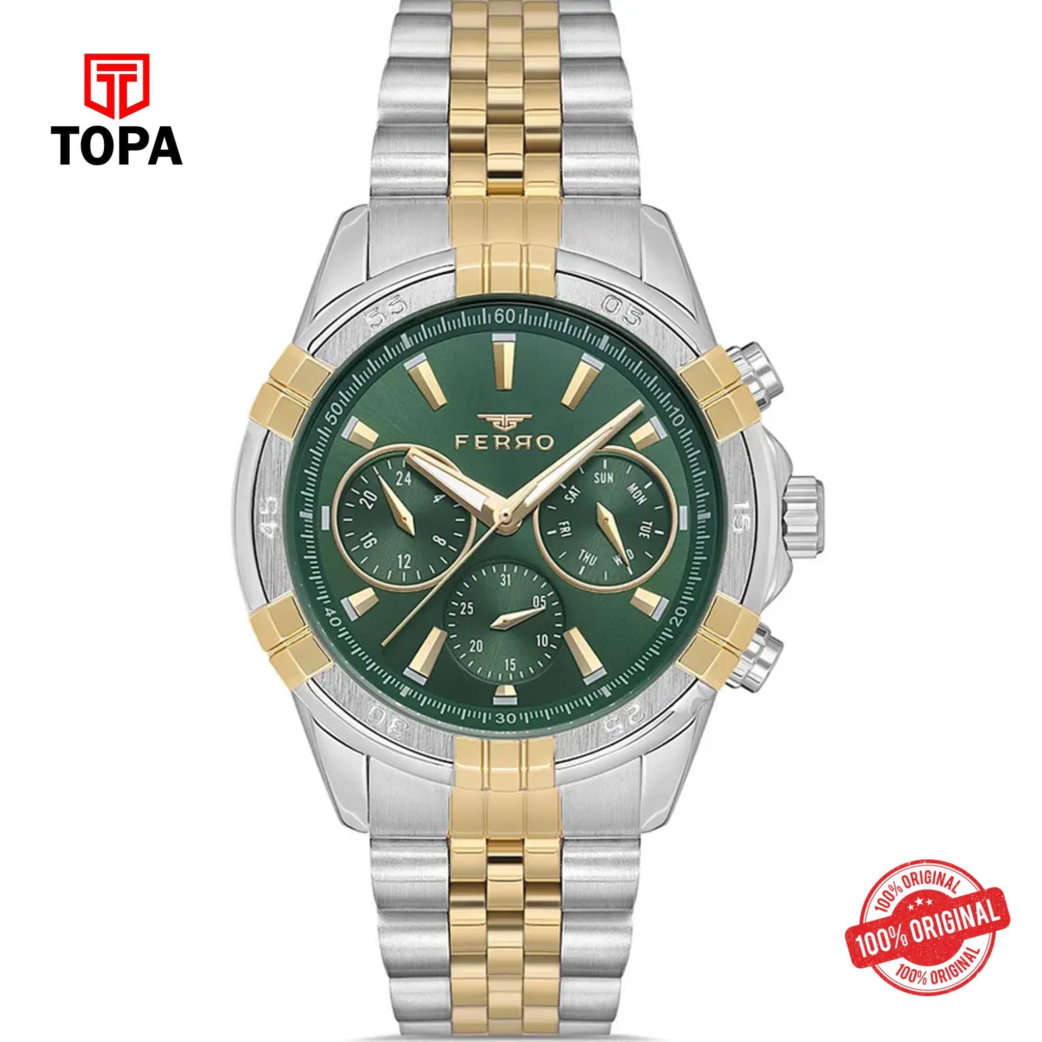 Topa Ferro-FM11389A-D6-Metal-Band-Men-Watch - Product Image 1