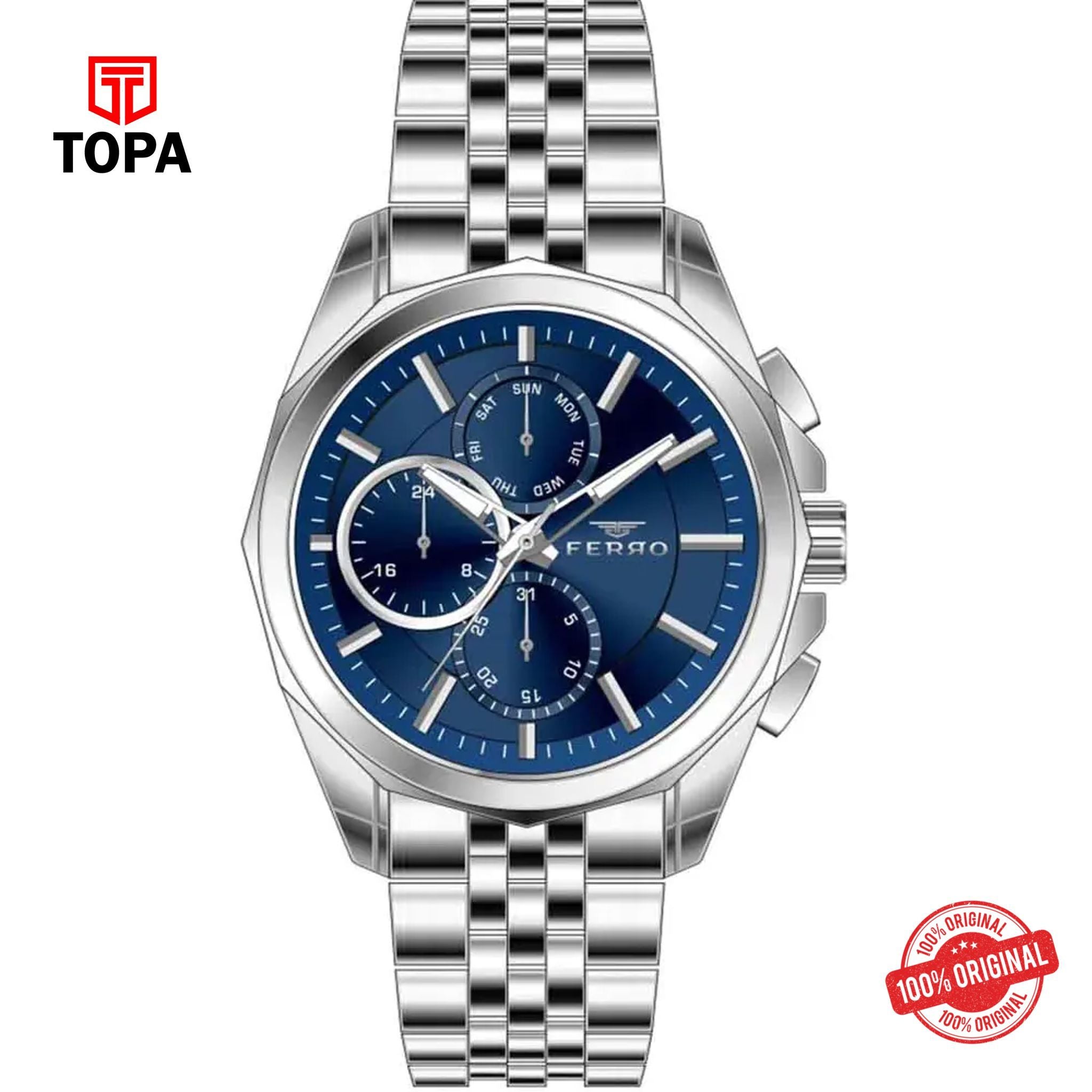 Topa Ferro-FM11391A-A3-Metal-Band-Men-Watch - Product Image 1