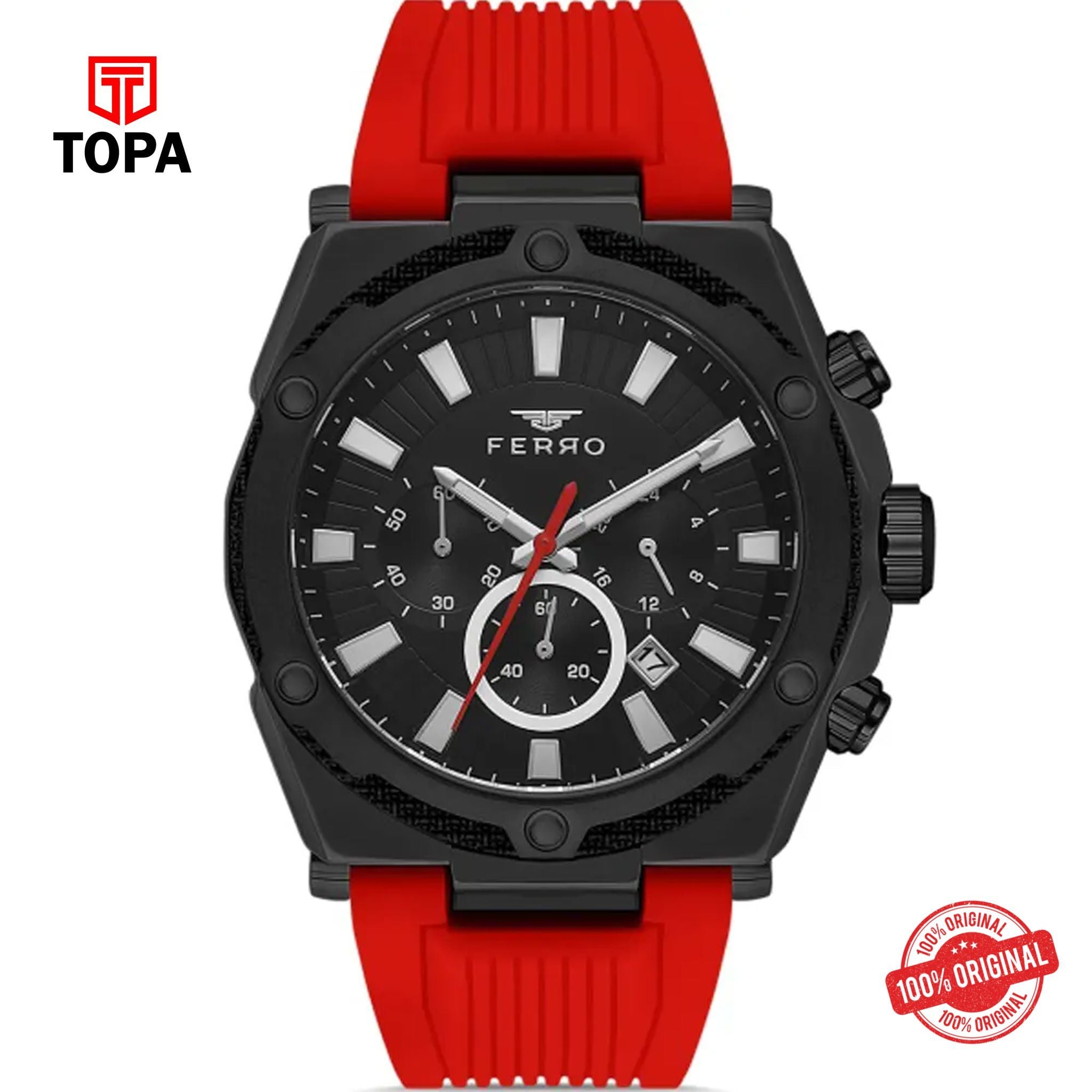 Topa Ferro-FM11396D-ZK-Rubber-Band-Men-Watch - Product Image 1