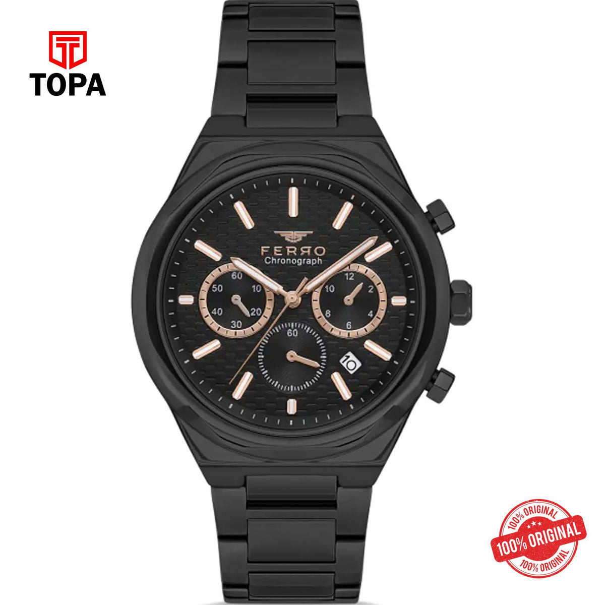 Topa Ferro-FM11458A-G-Metal-Band-Men-Watch - Product Image 1