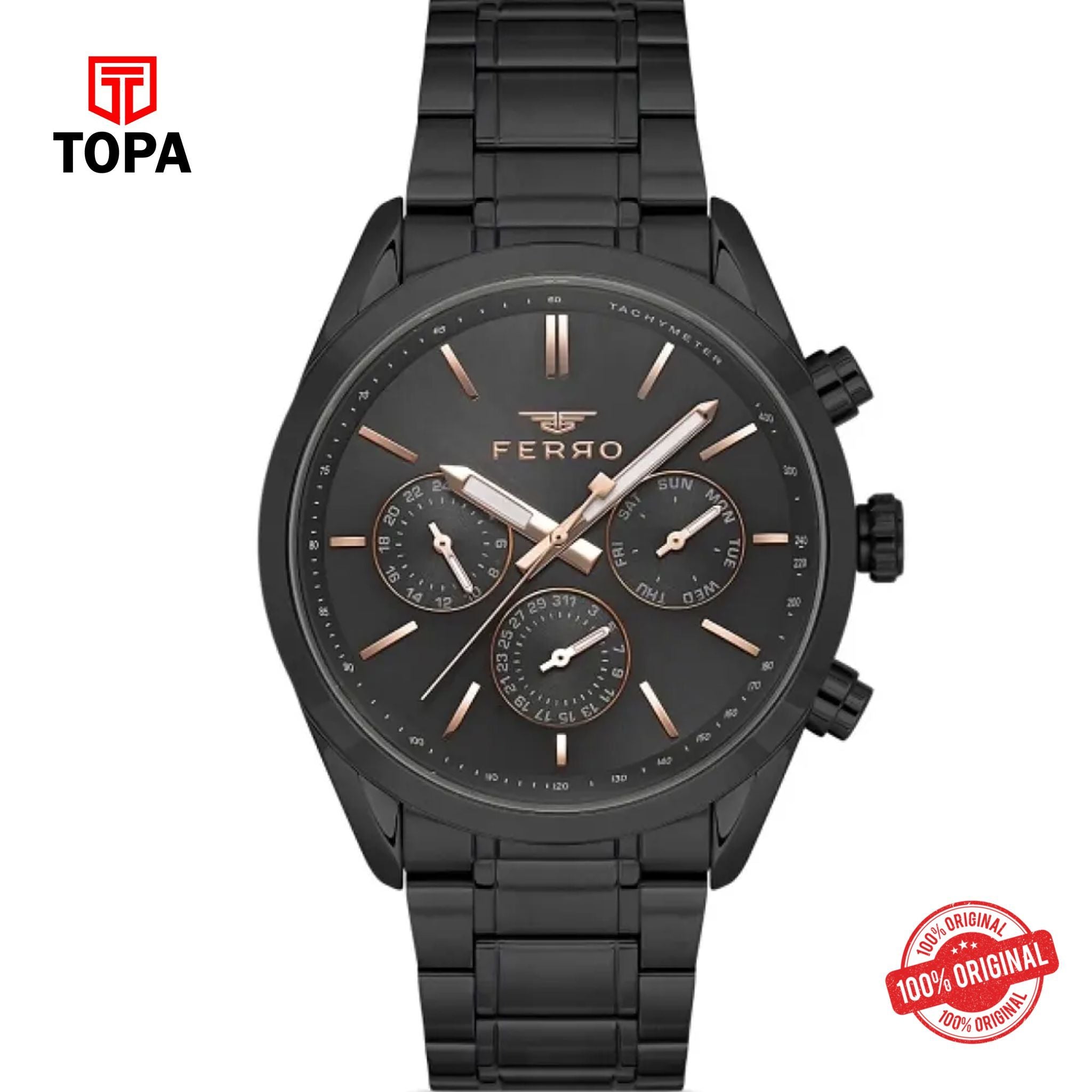 Topa Ferro-FM11463A-G-Metal-Band-Men-Watch - Product Image 1
