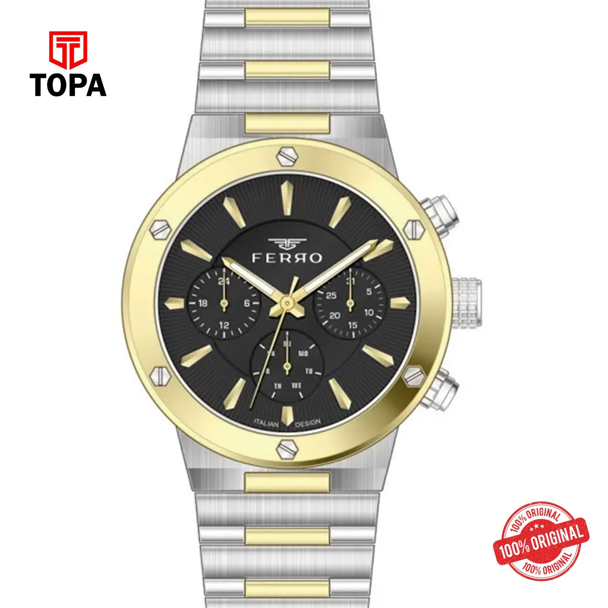 Topa Ferro-FM11521A-D2-Metal-Band-Men-Watch - Product Image 1