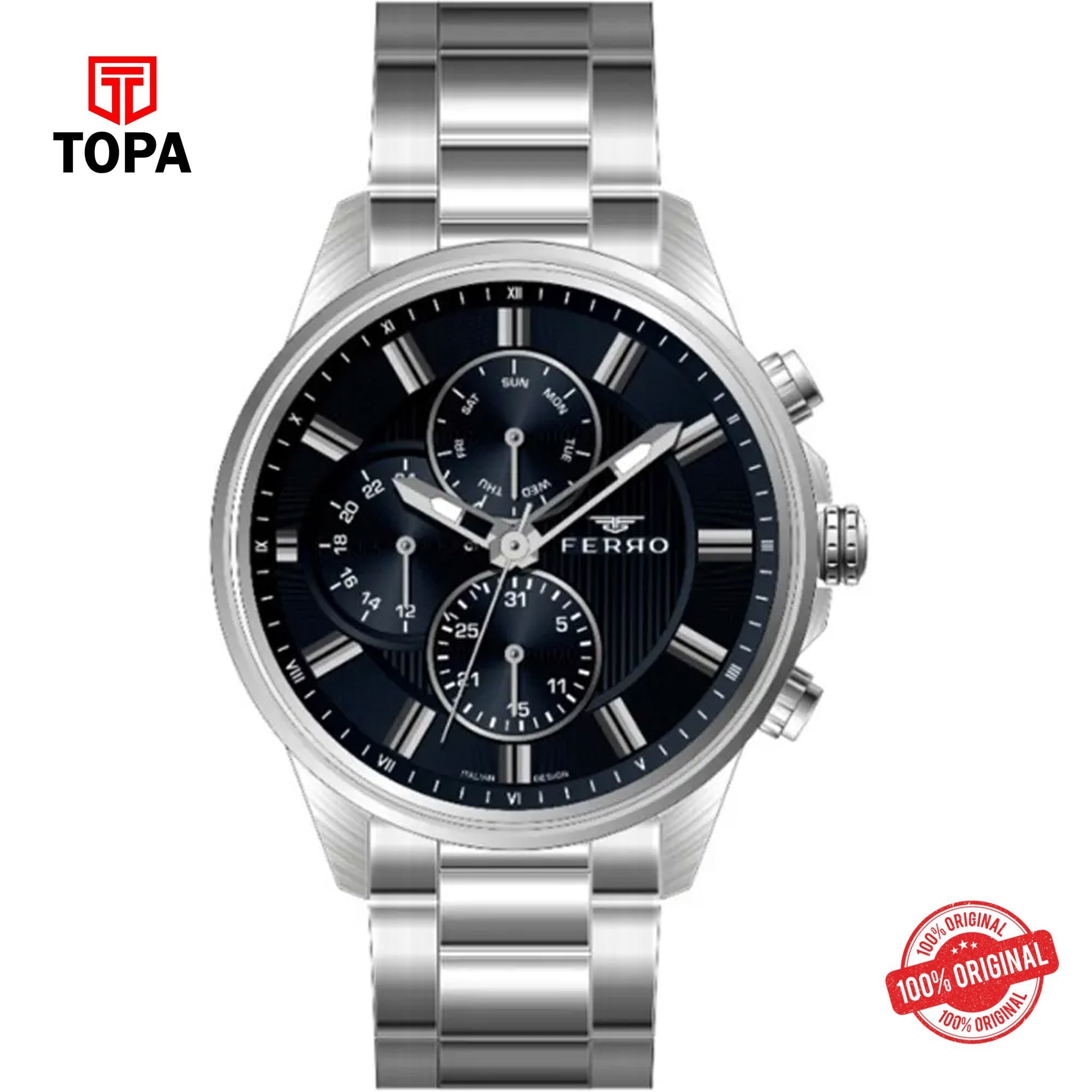 Topa Ferro-FM11533A-A3-Metal-Band-Men-Watch - Product Image 1