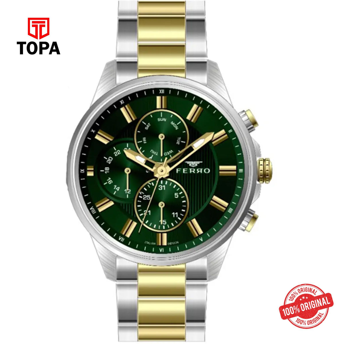 Topa Ferro-FM11533A-D6-Metal-Band-Men-Watch - Product Image 1