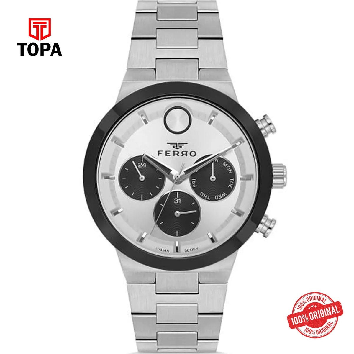 Topa Ferro-FM11568A-J-Metal-Band-Men-Watch - Product Image 1
