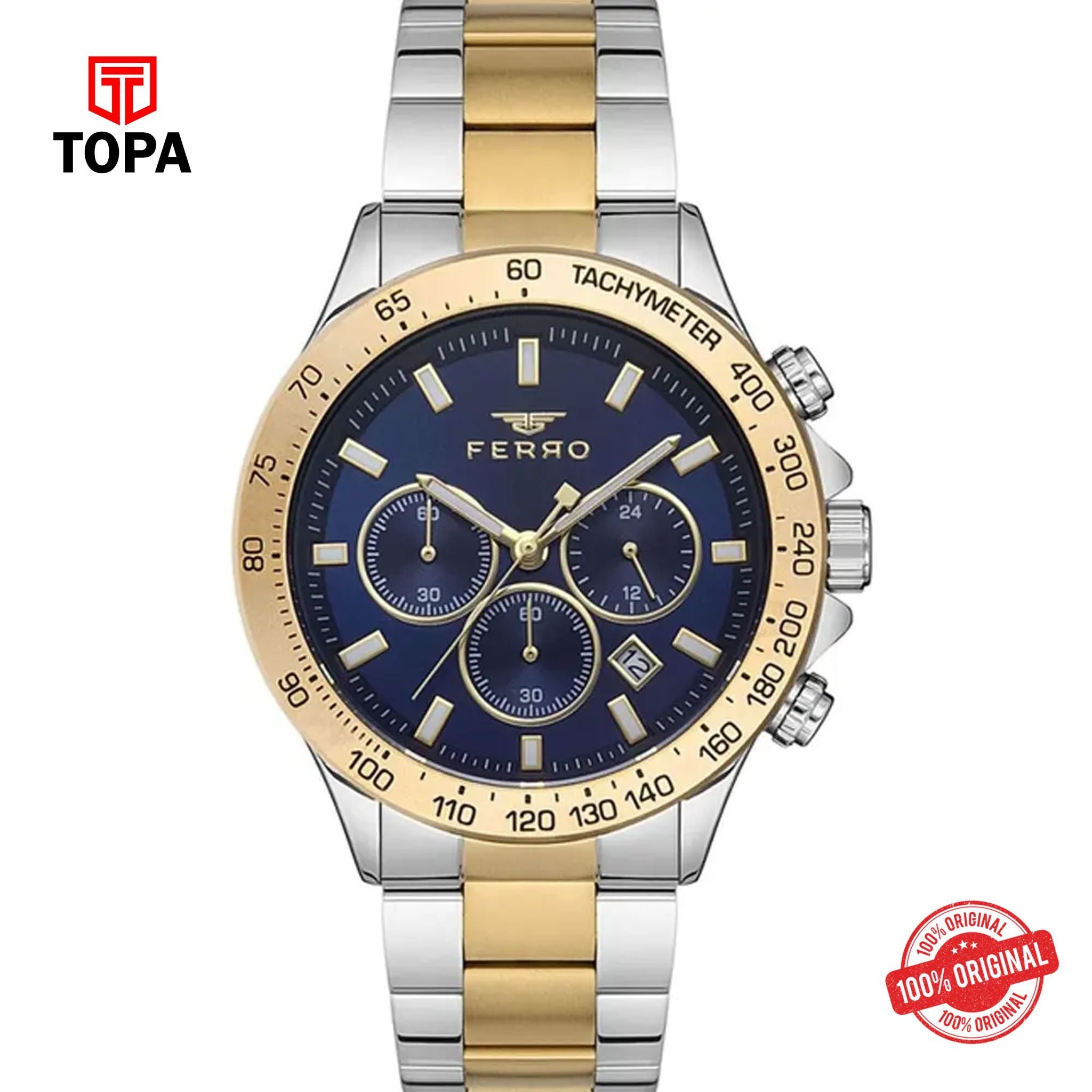 Topa Ferro-FM11913A-D3-Metal-Band-Men-Watch - Product Image 1