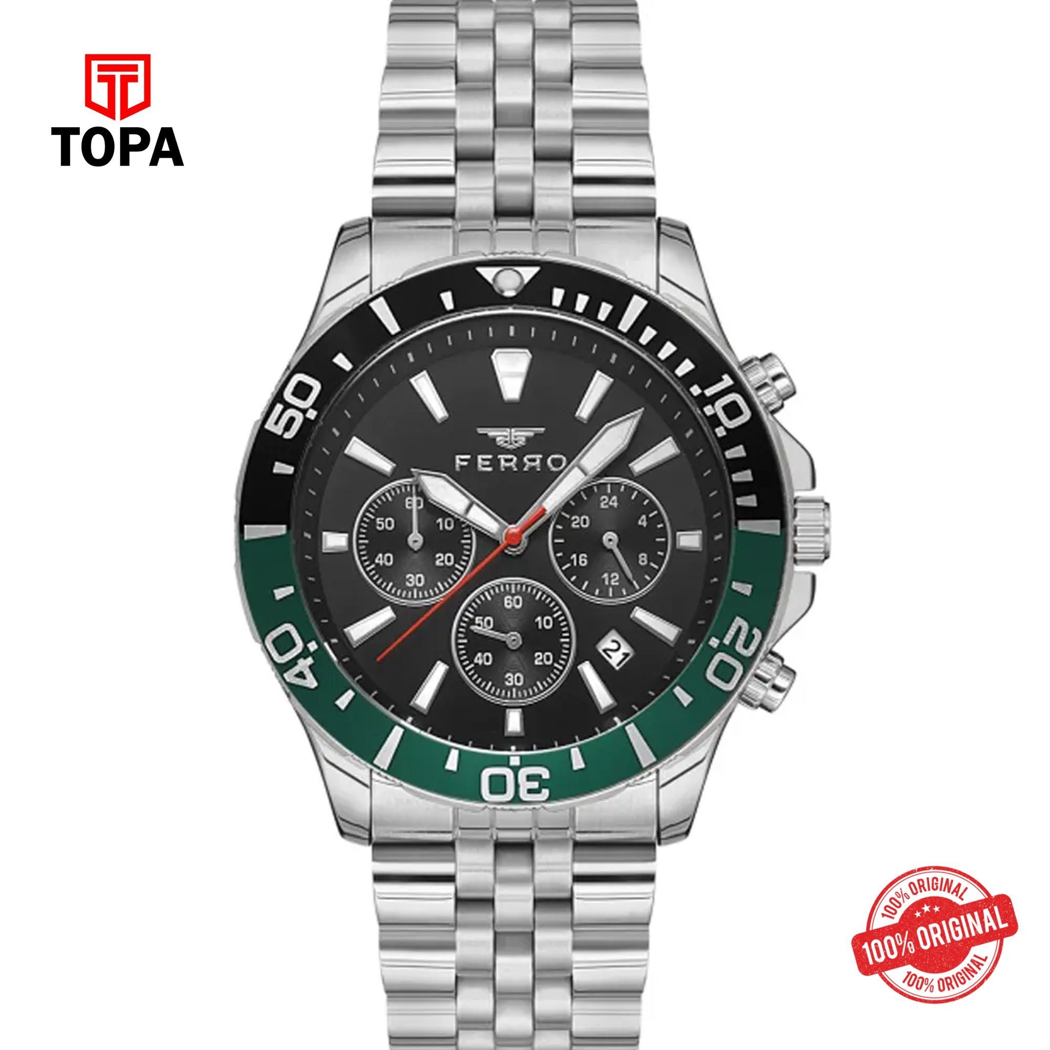 Topa Ferro-FM11921A-A6-Metal-Band-Men-Watch - Product Image 1