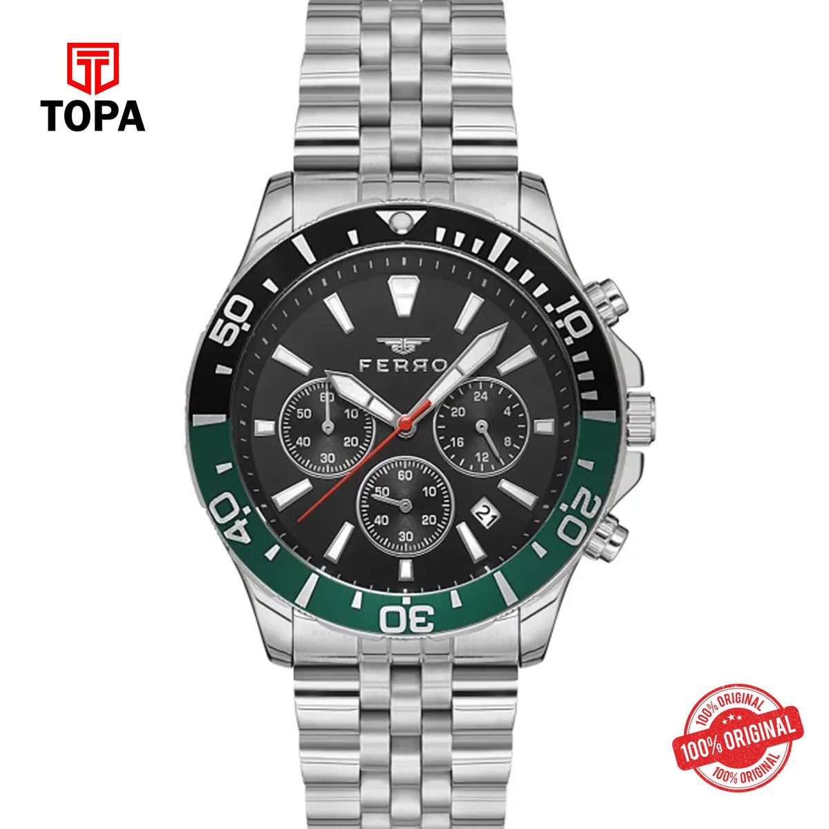 Topa Ferro-FM11921A-A6-Metal-Band-Men-Watch - Product Image 1