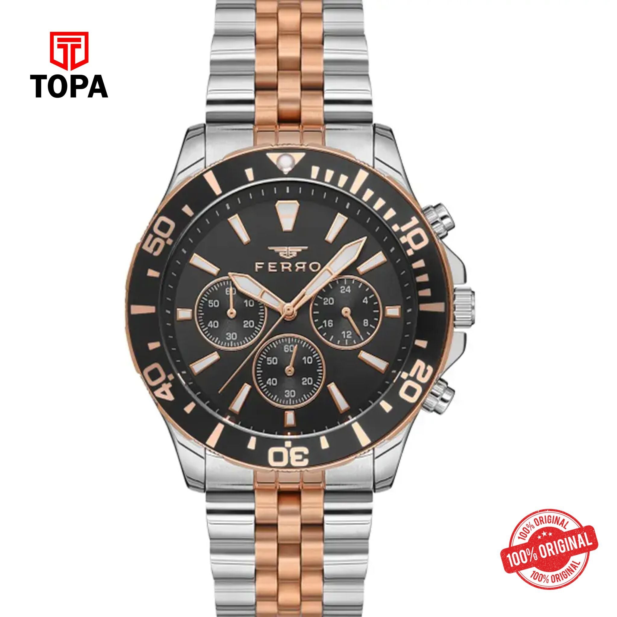 Topa Ferro-FM11921A-E2-Metal-Band-Men-Watch - Product Image 1