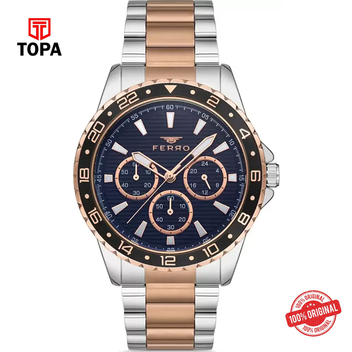 Topa Ferro-FM11927A-E2-Metal-Band-Men-Watch - Product Image 1