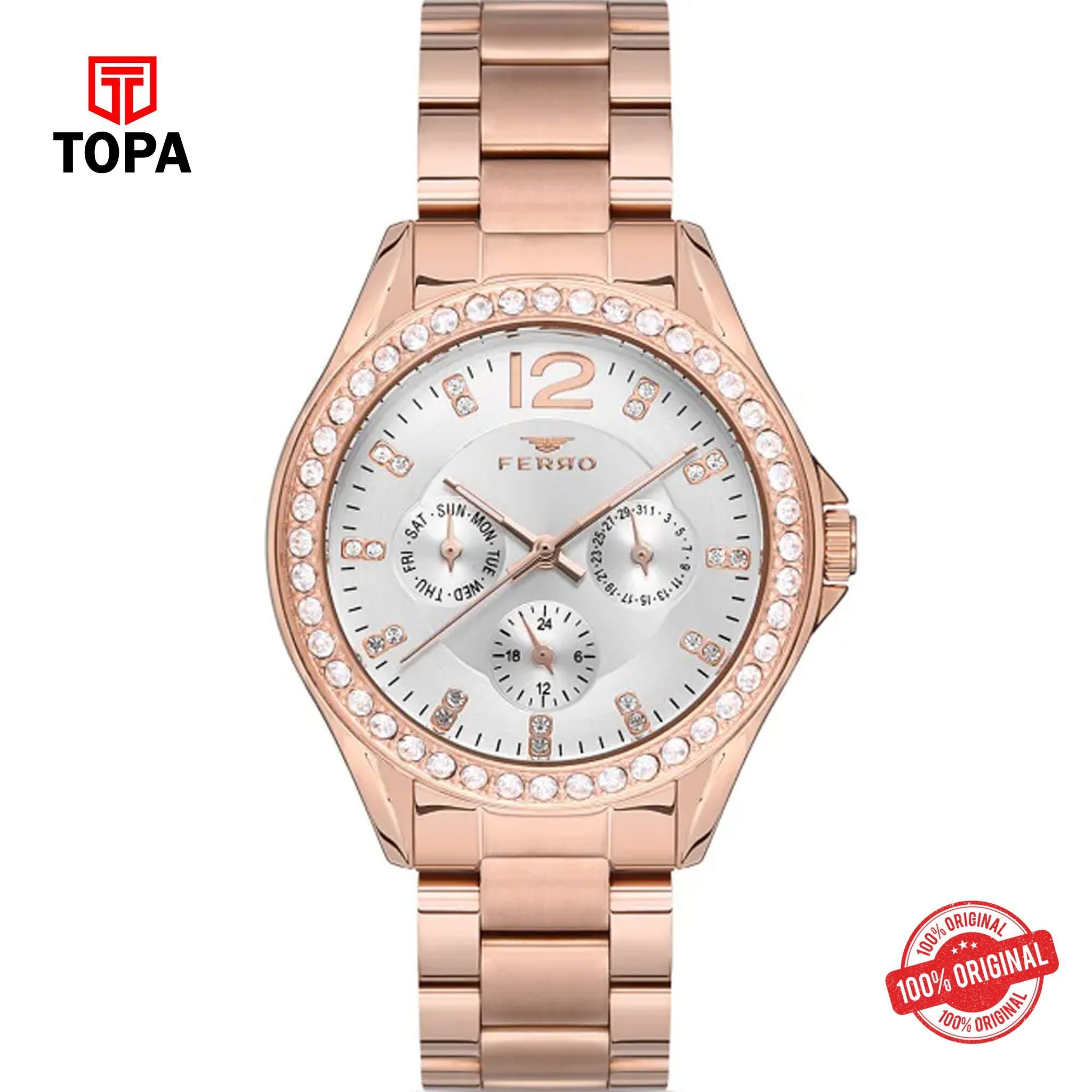 Topa Ferro-FM21140A-C-Metal-Band-Women-Watch - Product Image 1