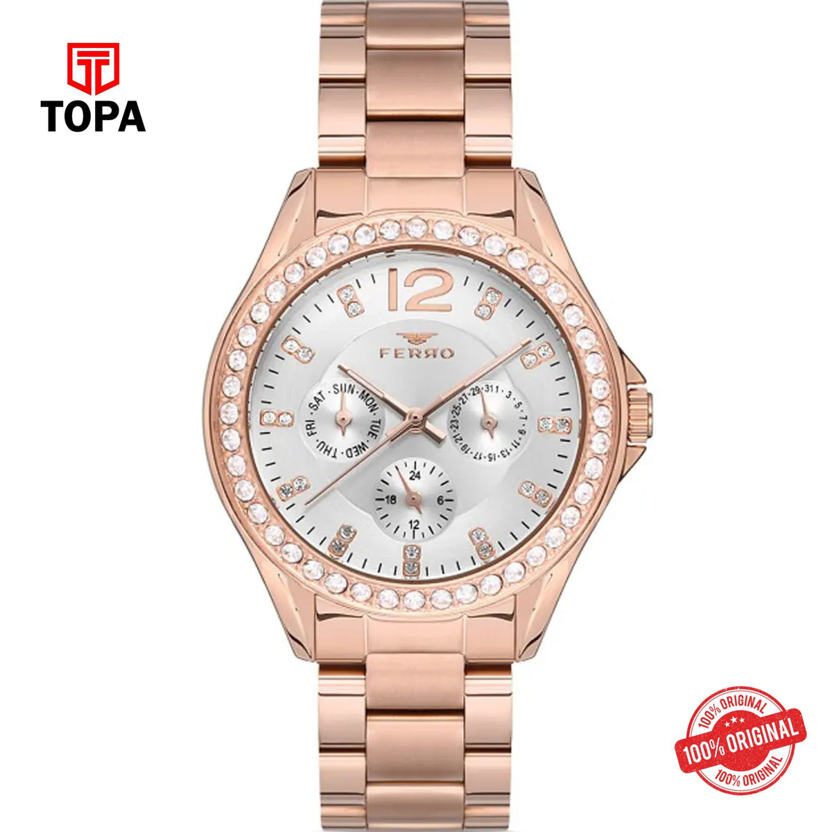 Topa Ferro-FM21140A-C-Metal-Band-Women-Watch - Product Image 1
