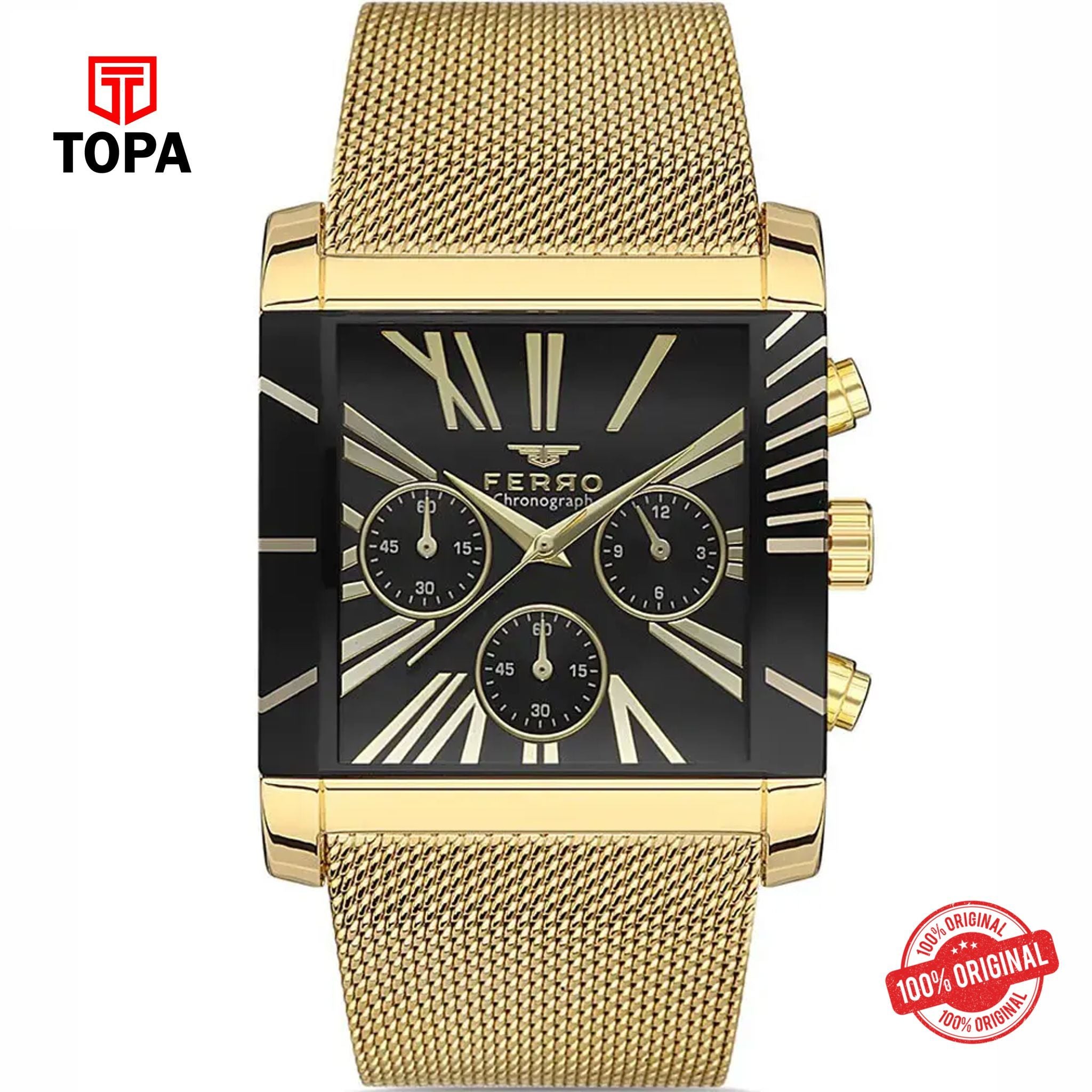 Topa Ferro-FM21292C-B2-Mesh-Band-Men-Watch - Product Image 1