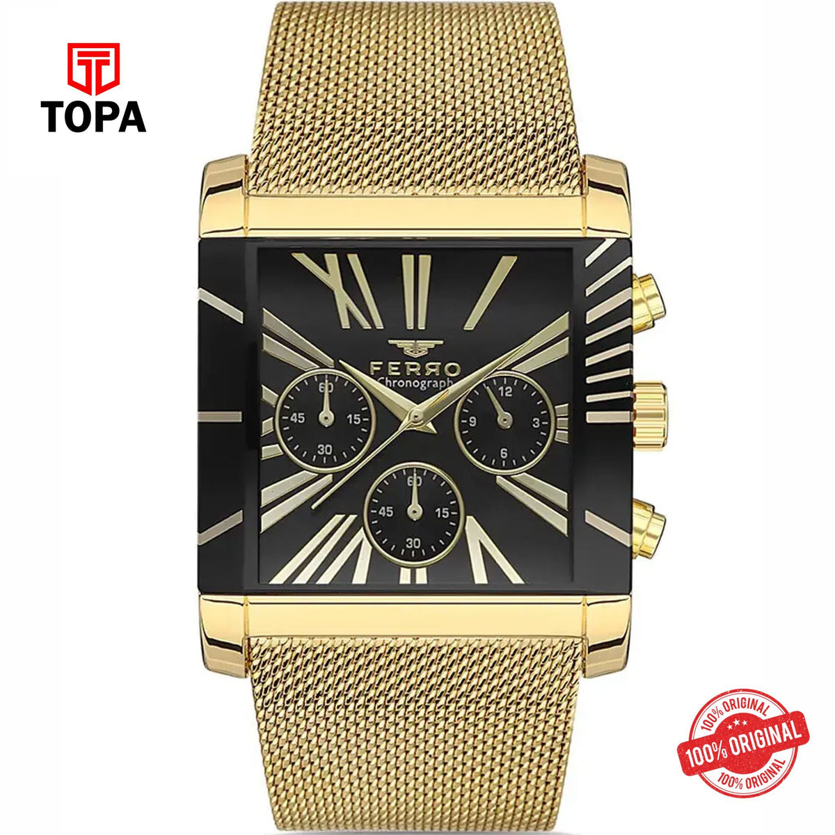 Topa Ferro-FM21292C-B2-Mesh-Band-Men-Watch - Product Image 1
