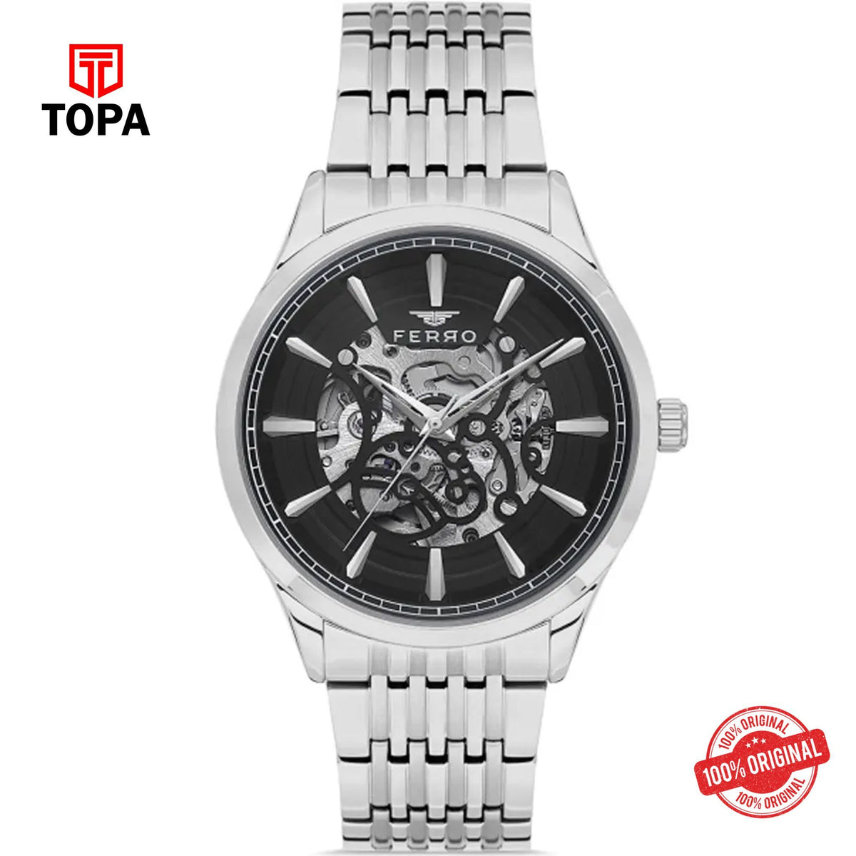 Topa Ferro-FM31440A-A2-Metal-Band-Men-Watch - Product Image 1