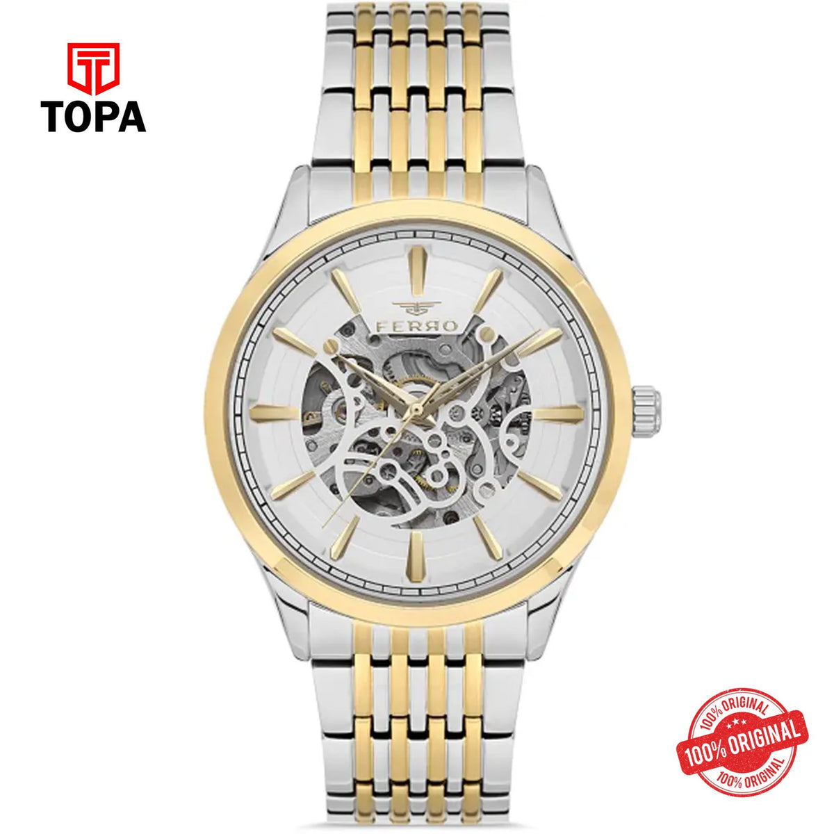Topa Ferro-FM31440A-D-Metal-Band-Men-Watch - Product Image 1