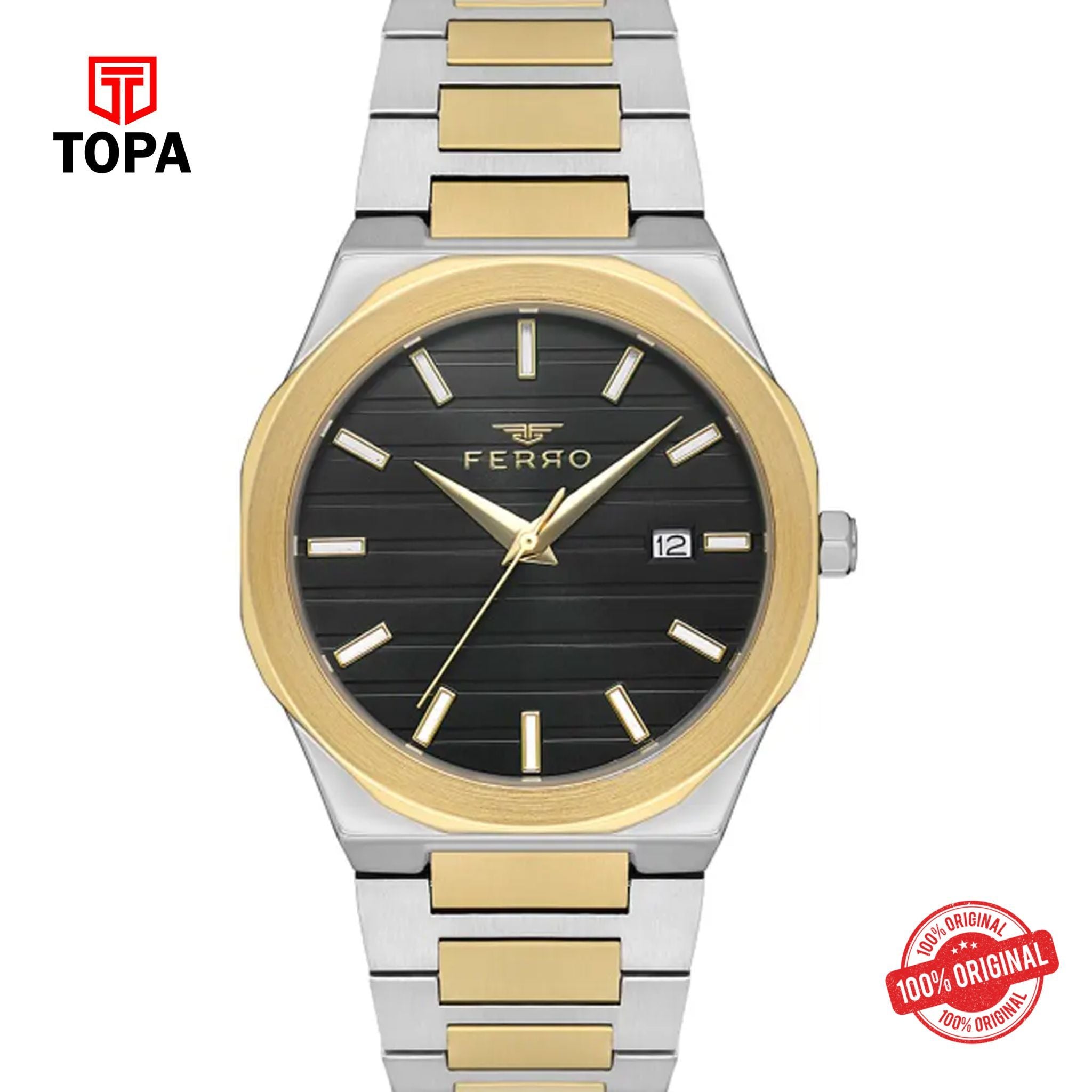 Topa Ferro-FM40105A-D2-Metal-Band-Men-Watch - Product Image 1