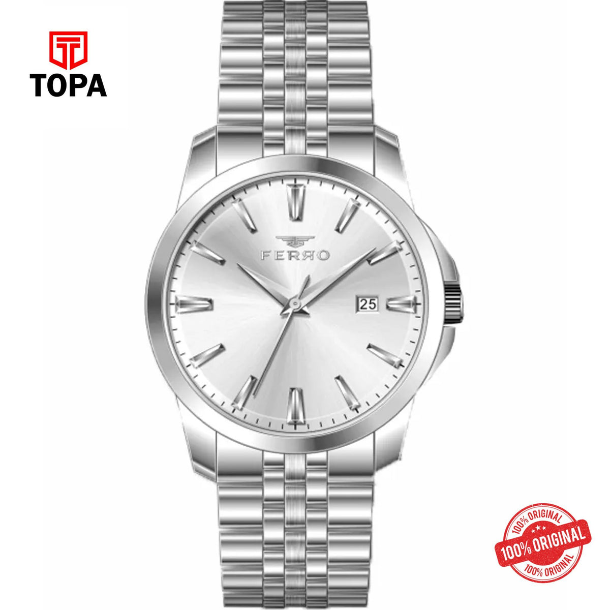Topa Ferro-FM40108A-A-Metal-Band-Men-Watch - Product Image 1