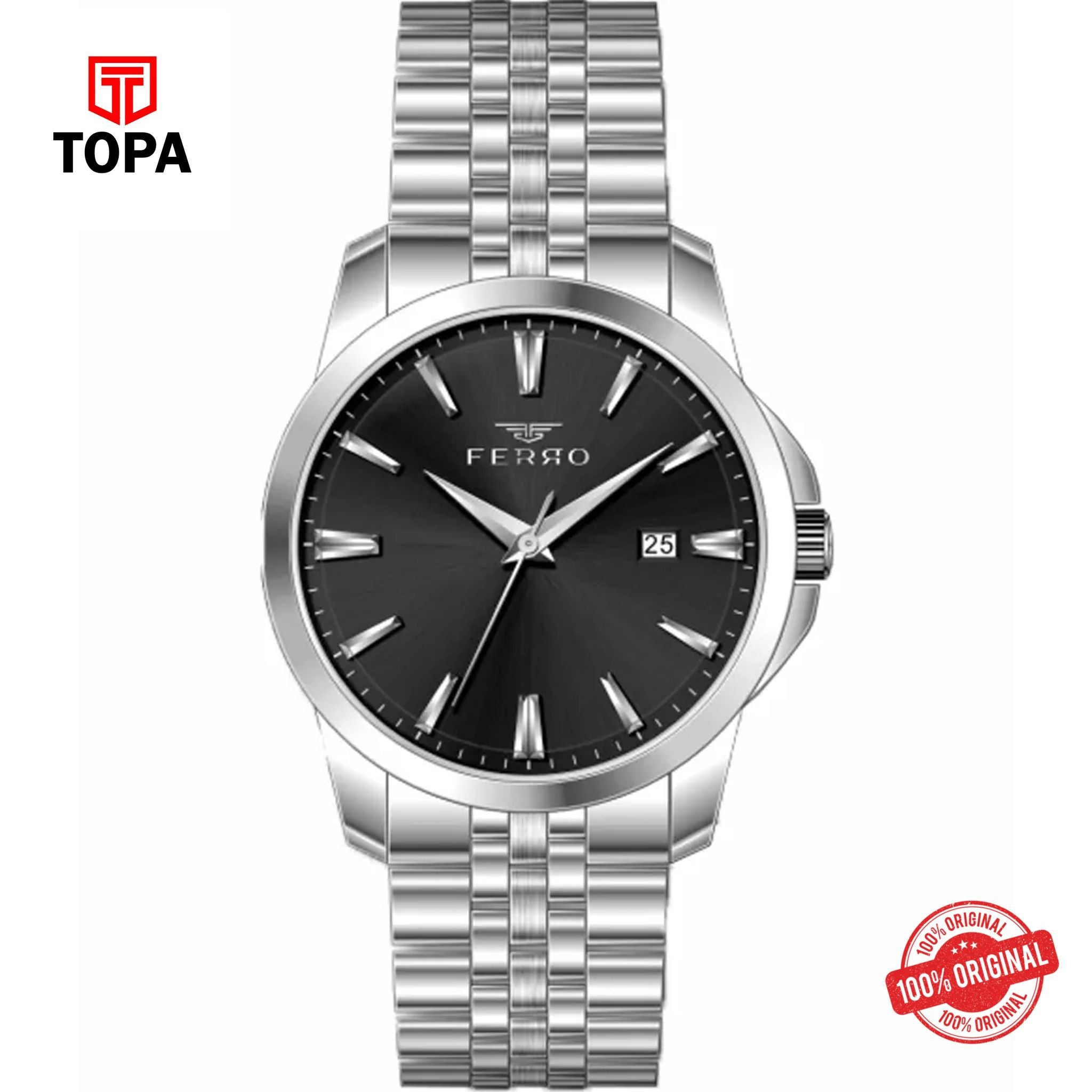 Topa Ferro-FM40108A-A2-Metal-Band-Men-Watch - Product Image 1