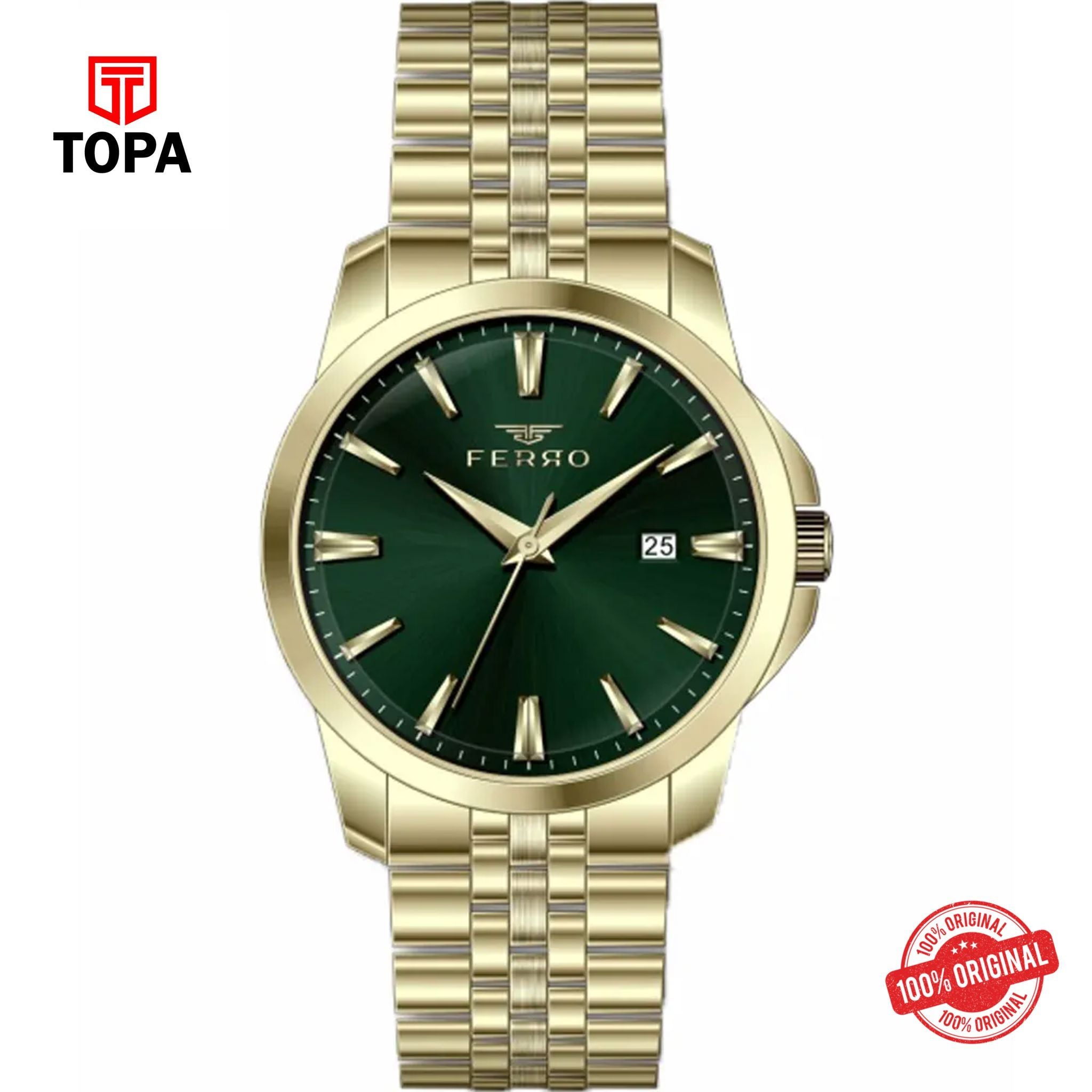 Topa Ferro-FM40108A-B6-Metal-Band-Men-Watch - Product Image 1
