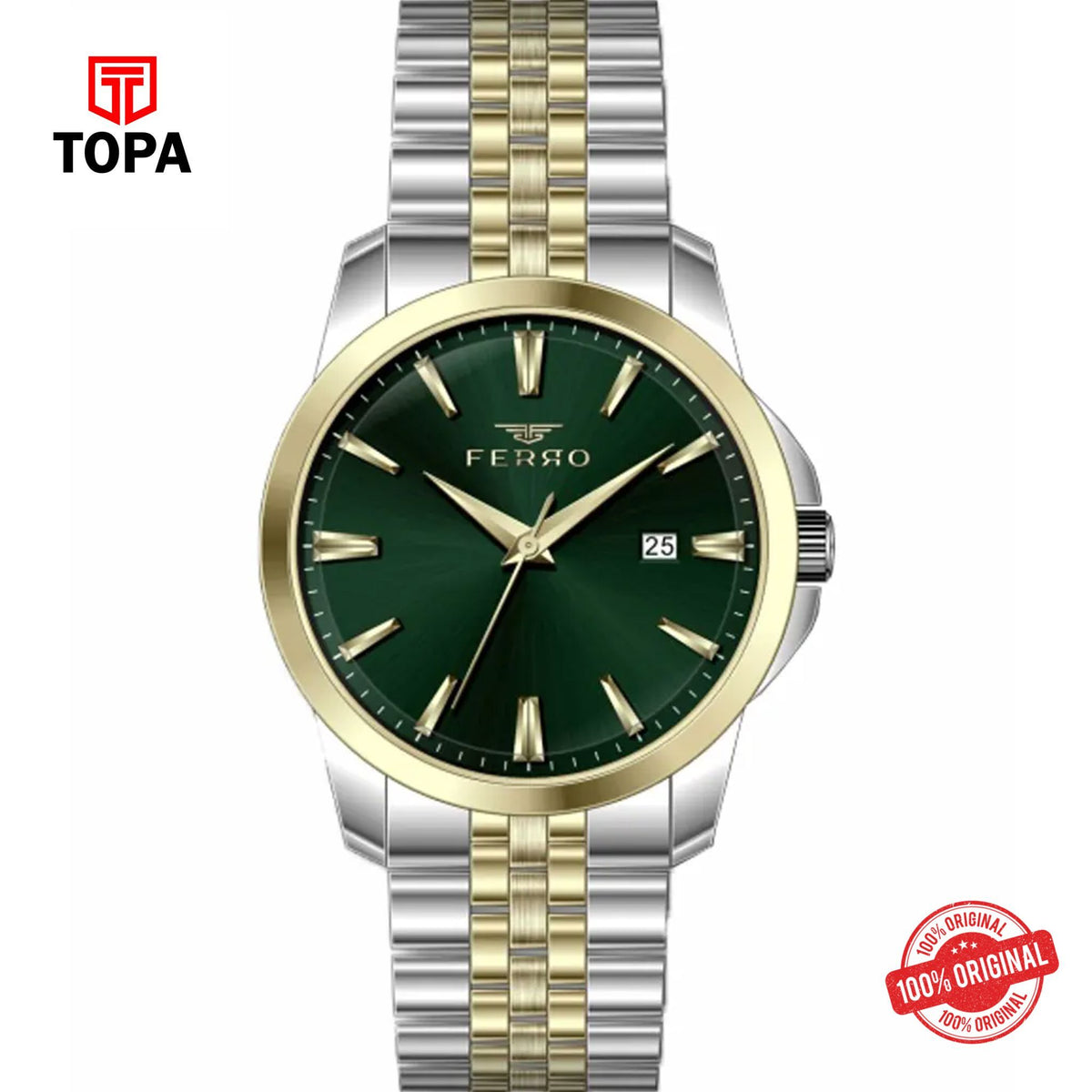 Topa Ferro-FM40108A-D6-Metal-Band-Men-Watch - Product Image 1
