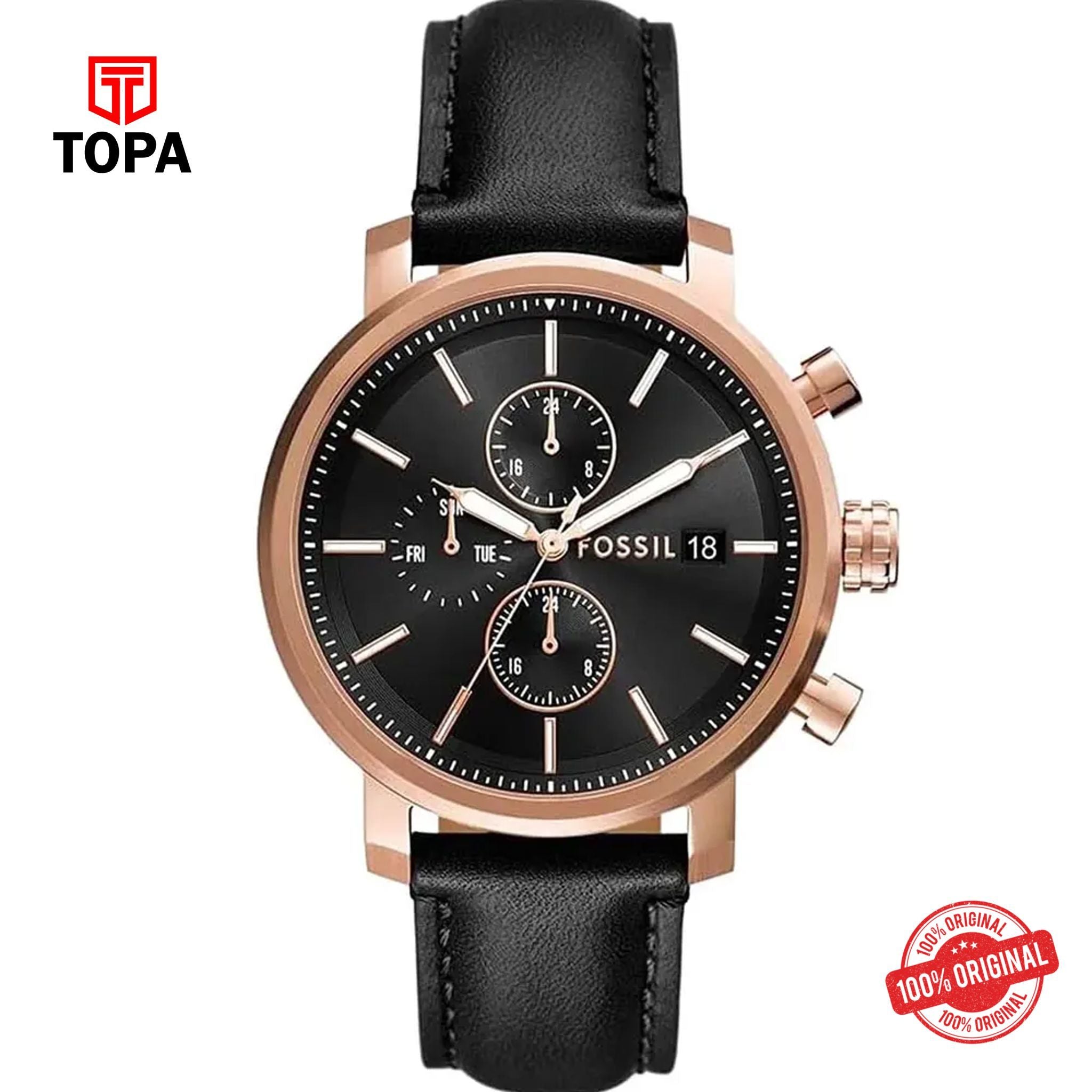Topa Fossil-BQ-2893-Rhett-Leather-Band-Men-Watch - Product Image 1