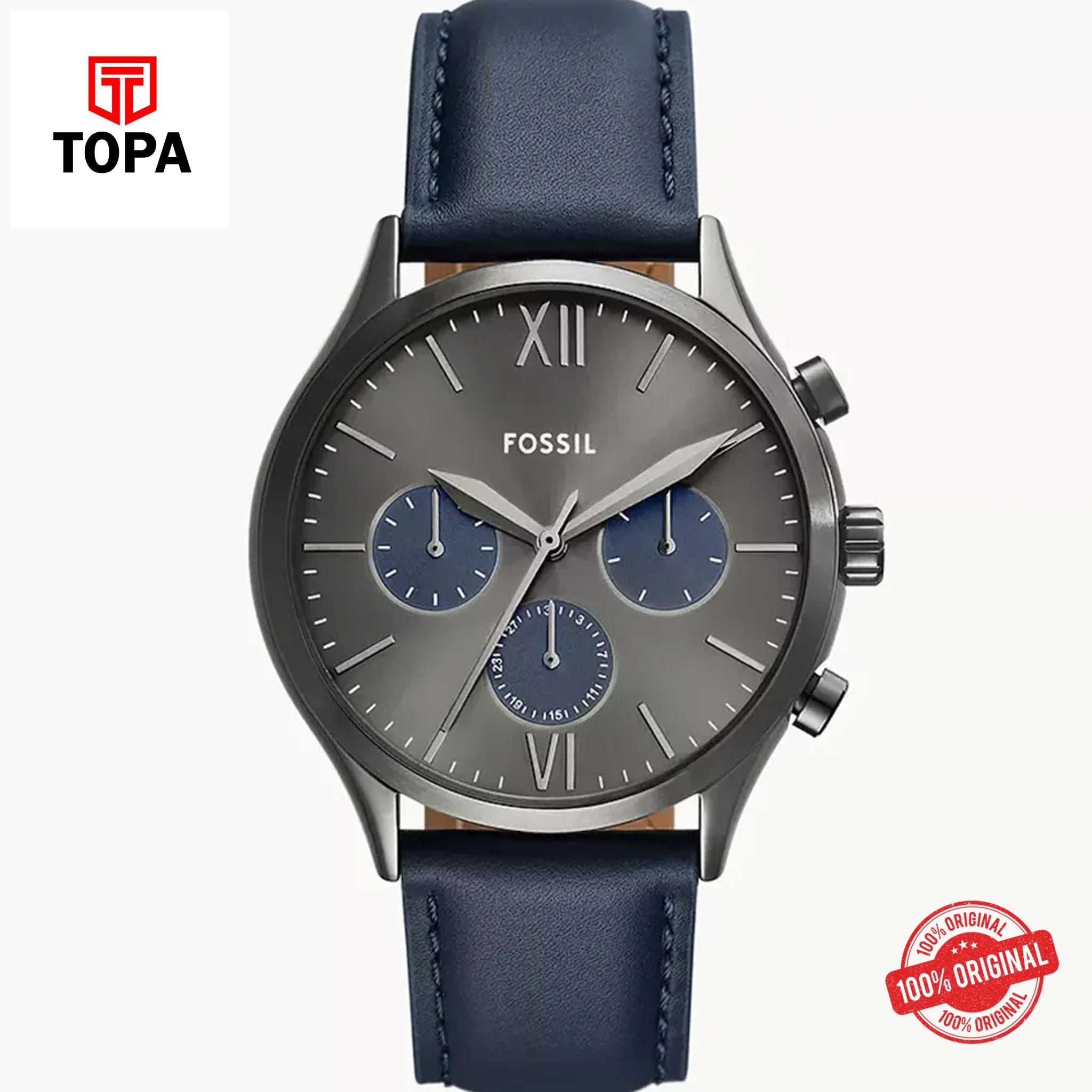 Topa Fossil-BQ-2901-Fenmore-Leather-Band-Men-Watch - Product Image 1