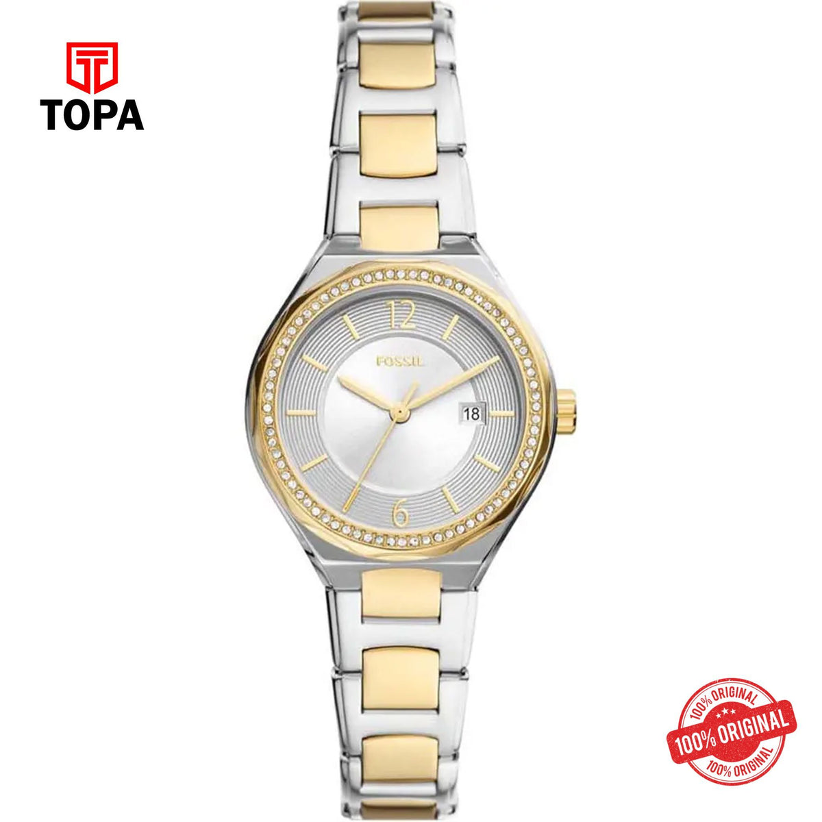 Topa Fossil-BQ-3802-Eevie-Metal-Band-Women-Watch - Product Image 1