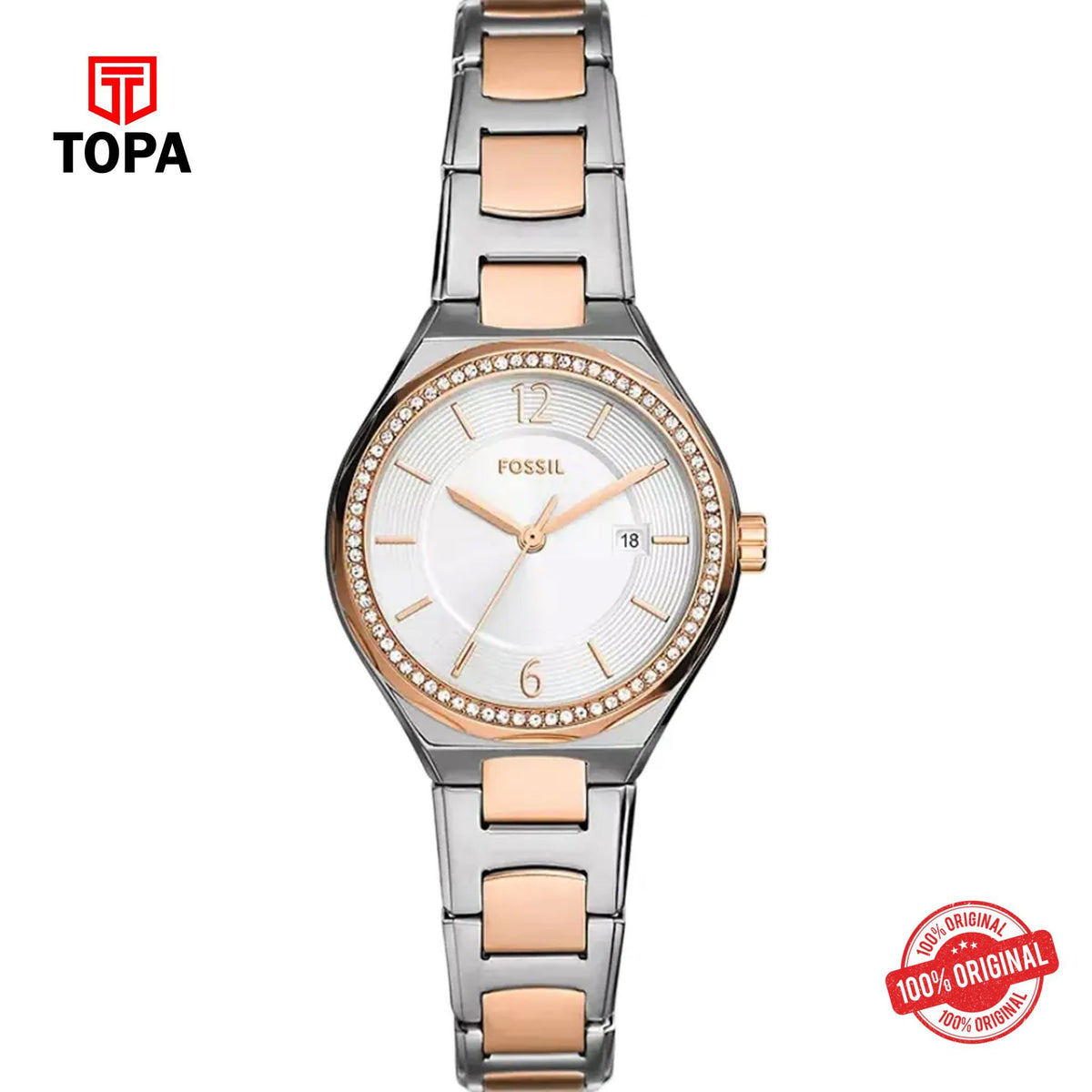 Topa Fossil-BQ-3955-Eevie-Metal-Band-Women-Watch - Product Image 1