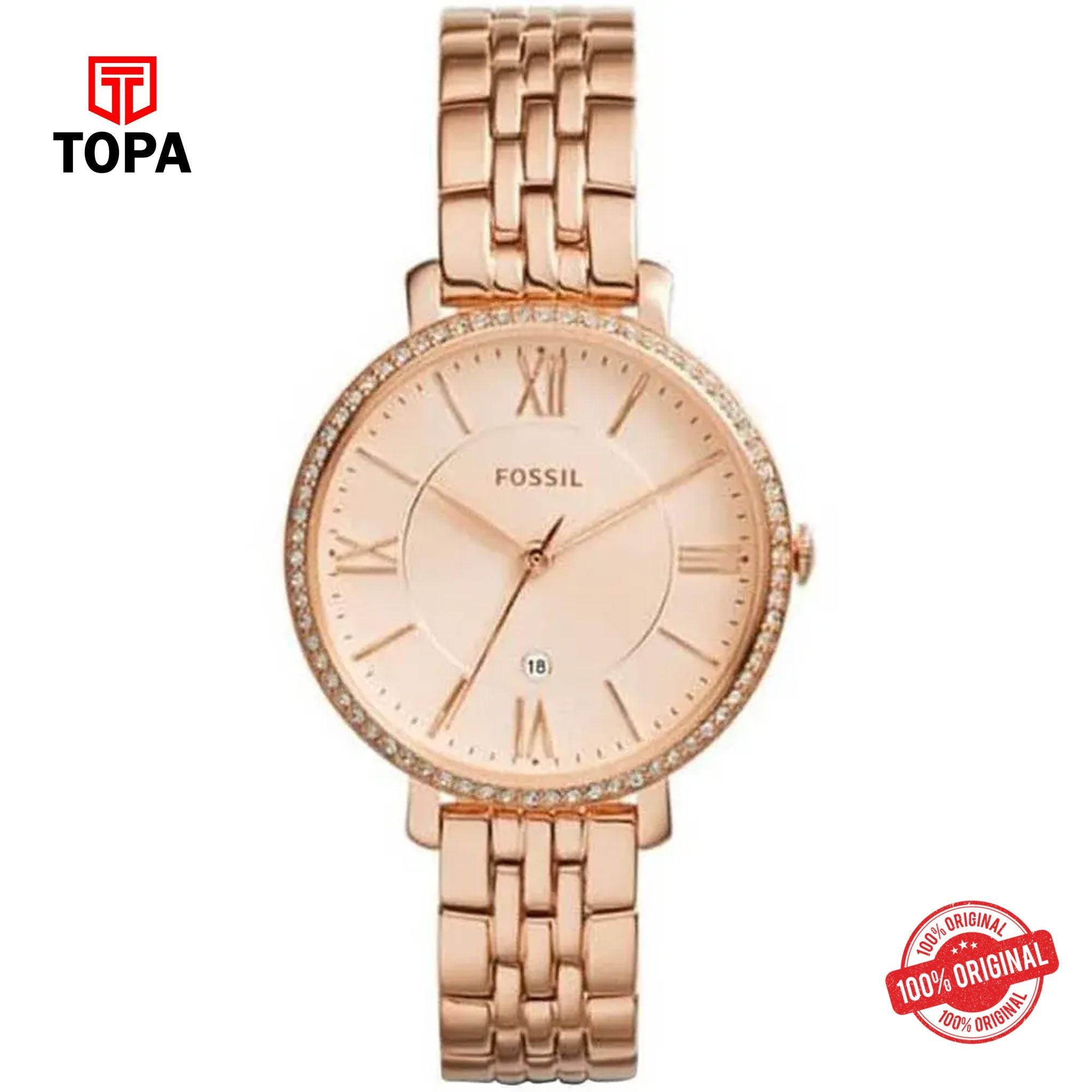 Topa Fossil-ES-3632-Jacqueline-Metal-Band-Women-Watch - Product Image 1