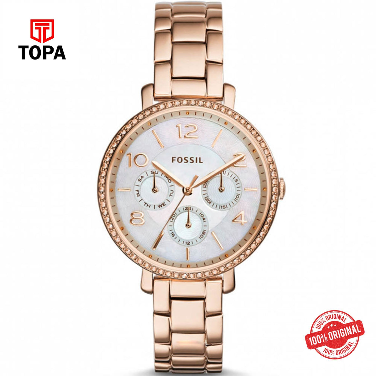 Topa Fossil-ES-3757-Jacqueline-Metal-Band-Ladies-Watch - Product Image 1